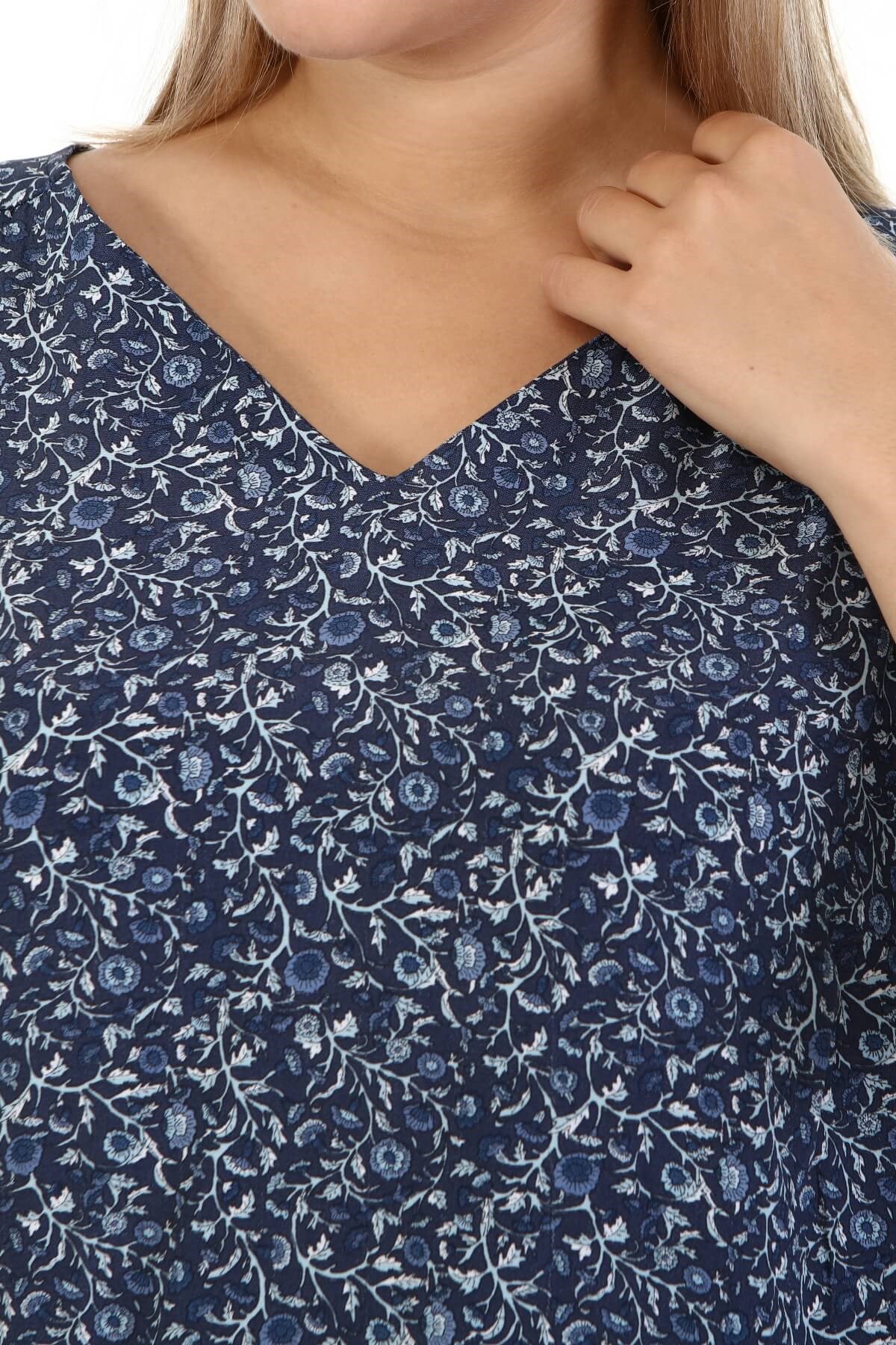 Myline-Kolları Volanlı Bluz-Büyük Beden Bluz-67053