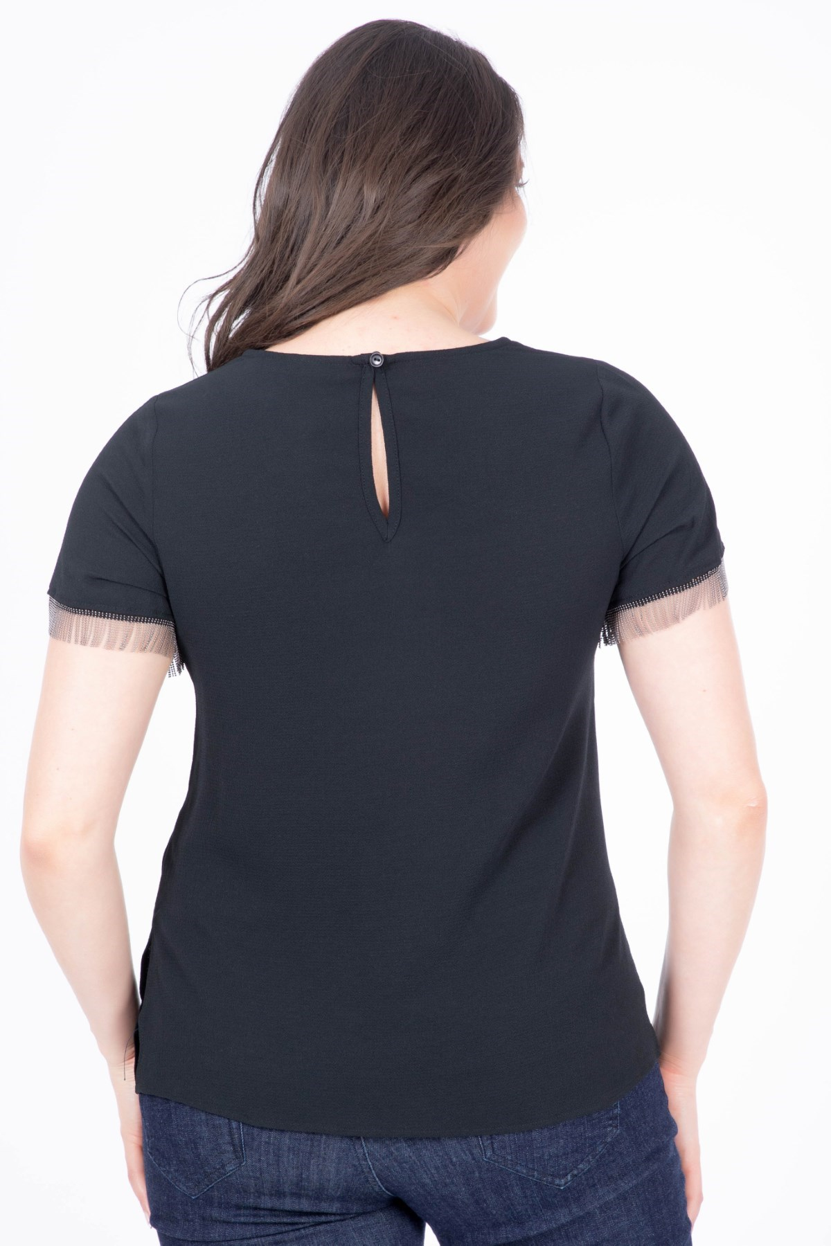 Myline-Kolları Zincirli Bluz-Büyük Beden Bluz-23792