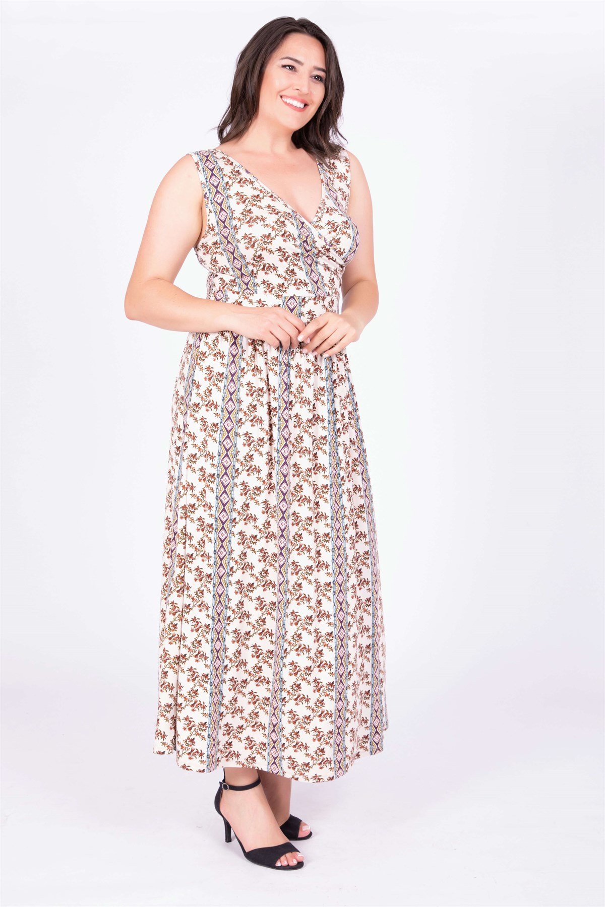 Myline-Kolsuz Uzun Elbise-Büyük Beden Günlük Elbiseler-34724