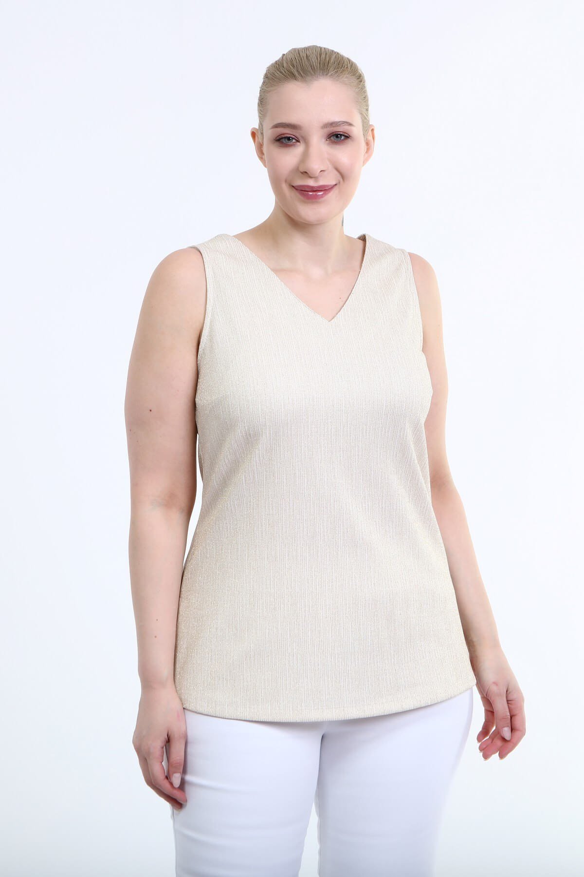 Kolsuz V Yaka Simli Bluz