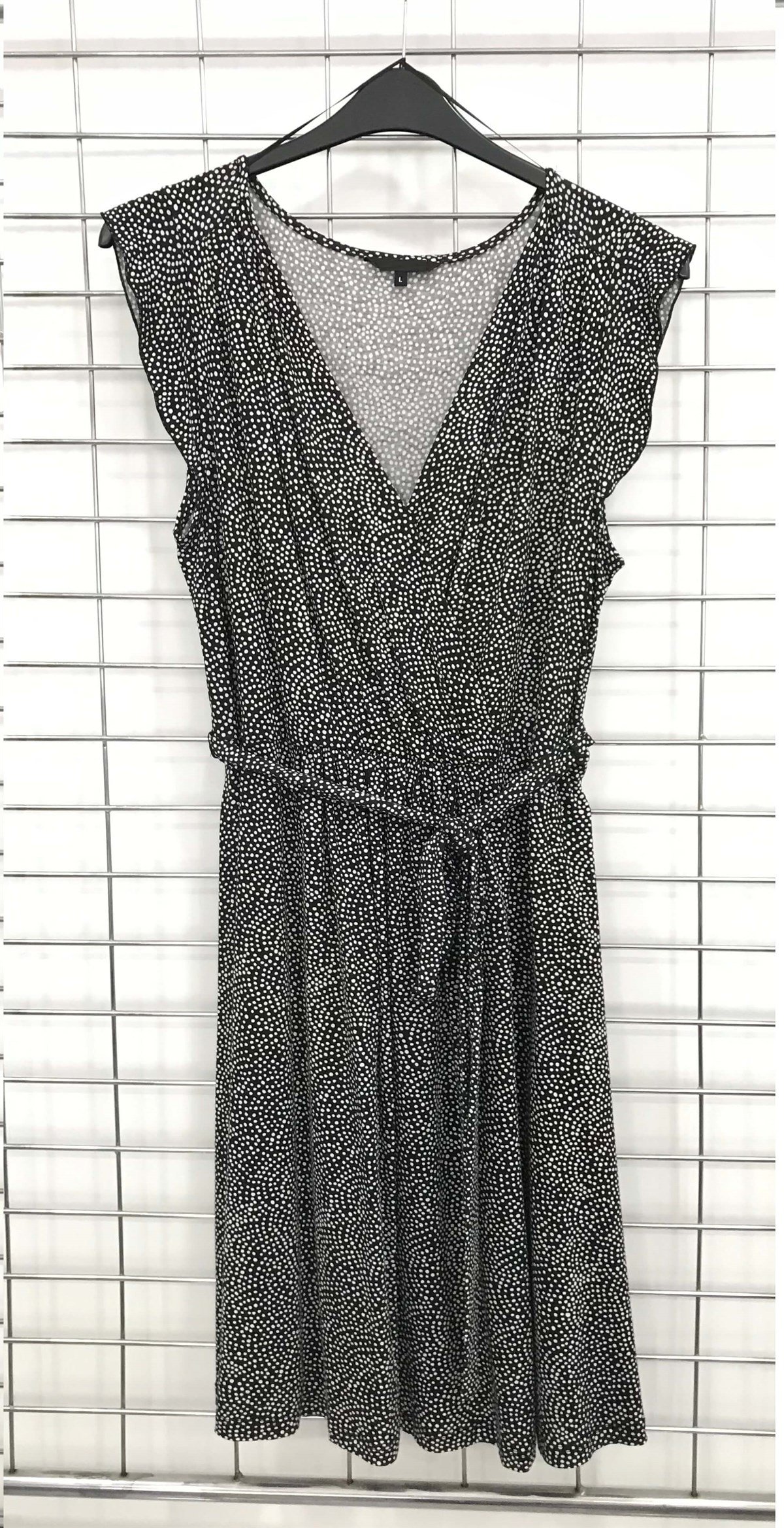 Myline-Kurvaze Yakalı Beli Lastikli Penye Elbise -Büyük Beden Outlet-45606