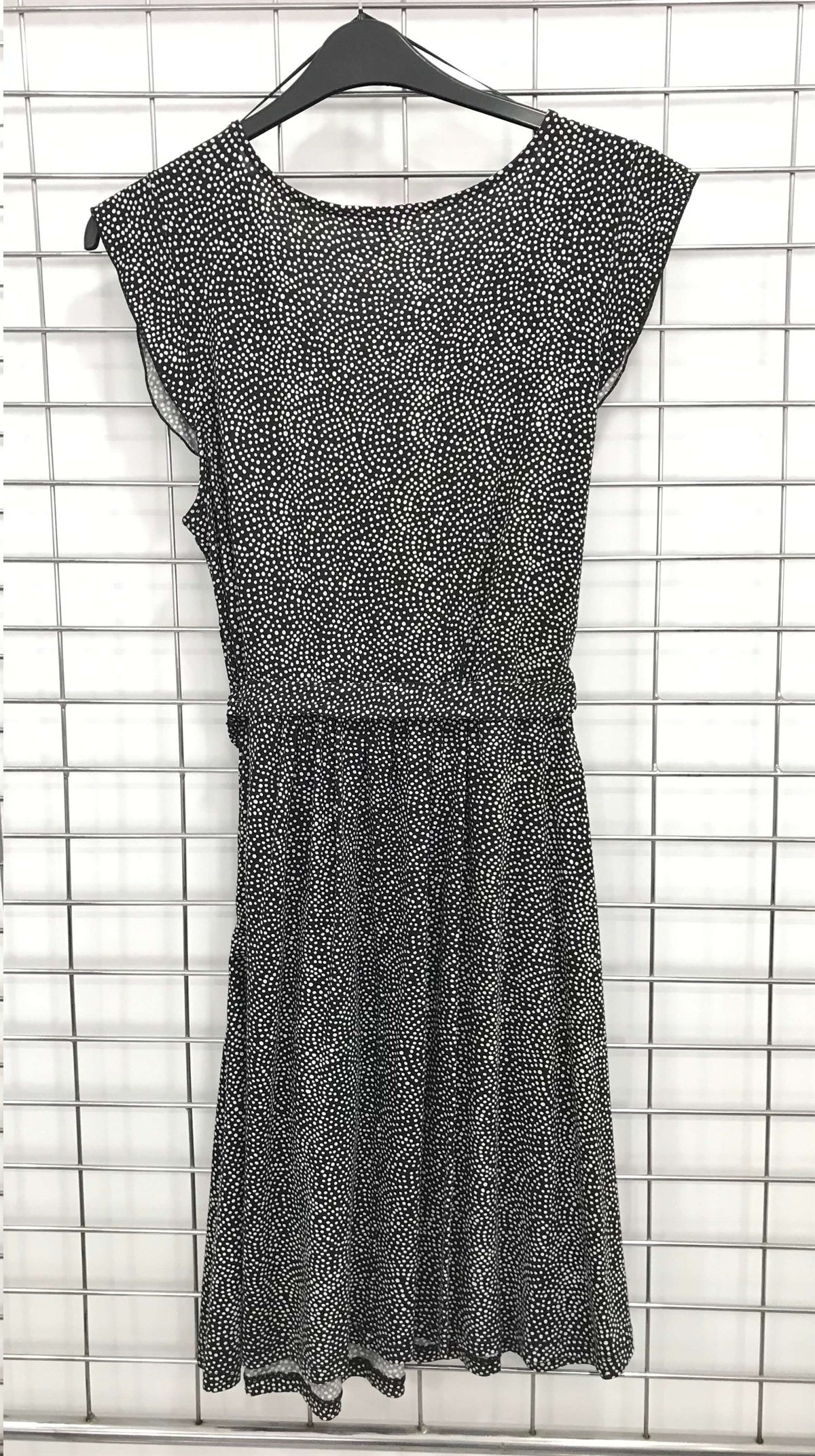 Myline-Kurvaze Yakalı Beli Lastikli Penye Elbise -Büyük Beden Outlet-45606