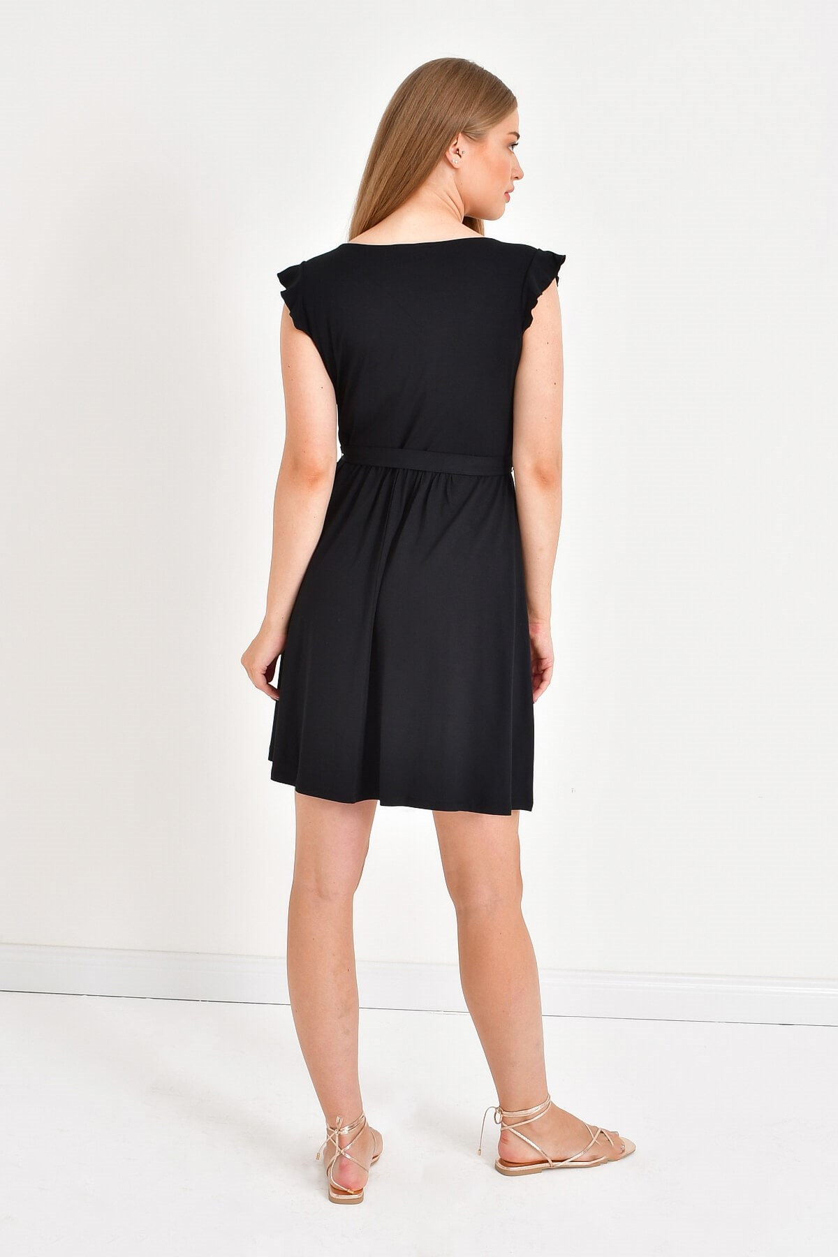 Myline-Kurvazeli Penye Elbise-Büyük Beden Günlük Elbiseler-12408-m