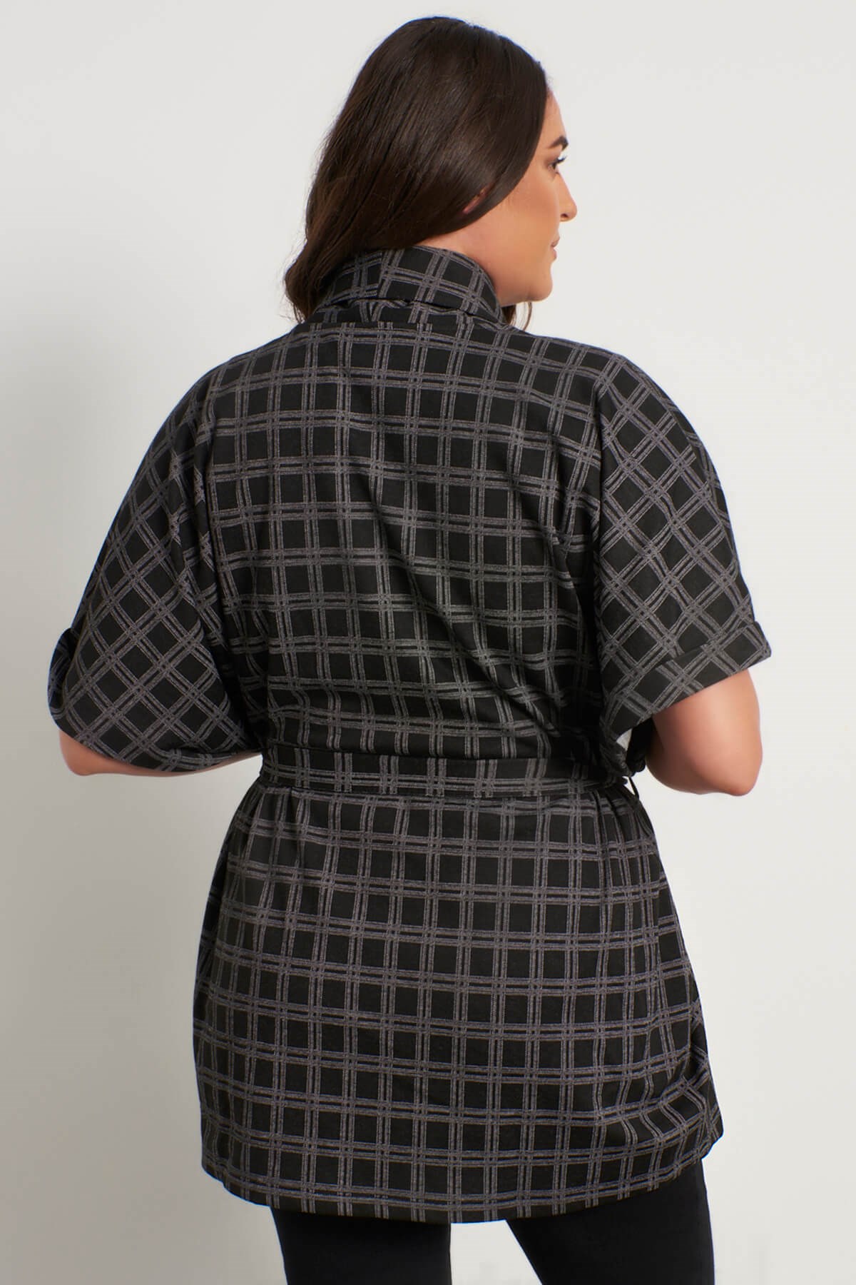 Myline-Kuşak Detaylı Örme Yelek-Büyük Beden Hırka-56248