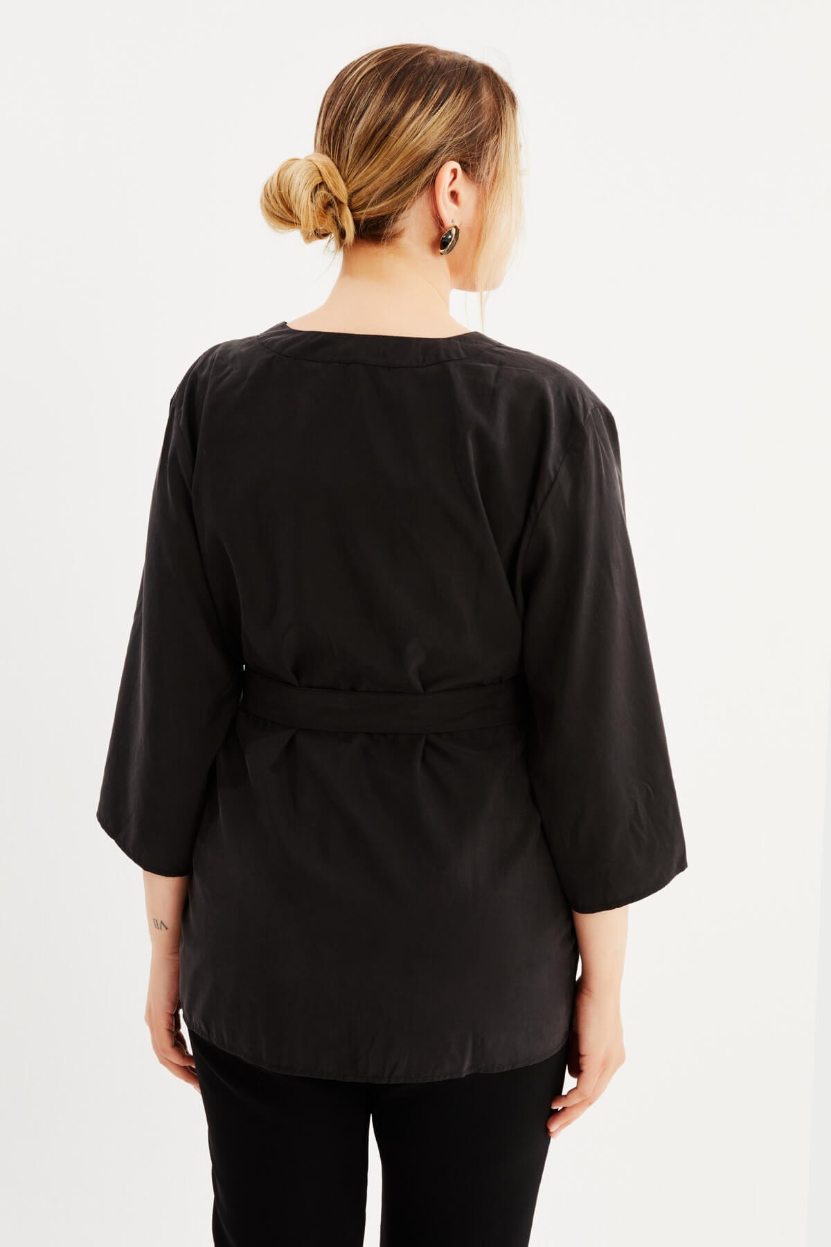 Myline-Kuşaklı Kimono-Büyük Beden Hırka-77633