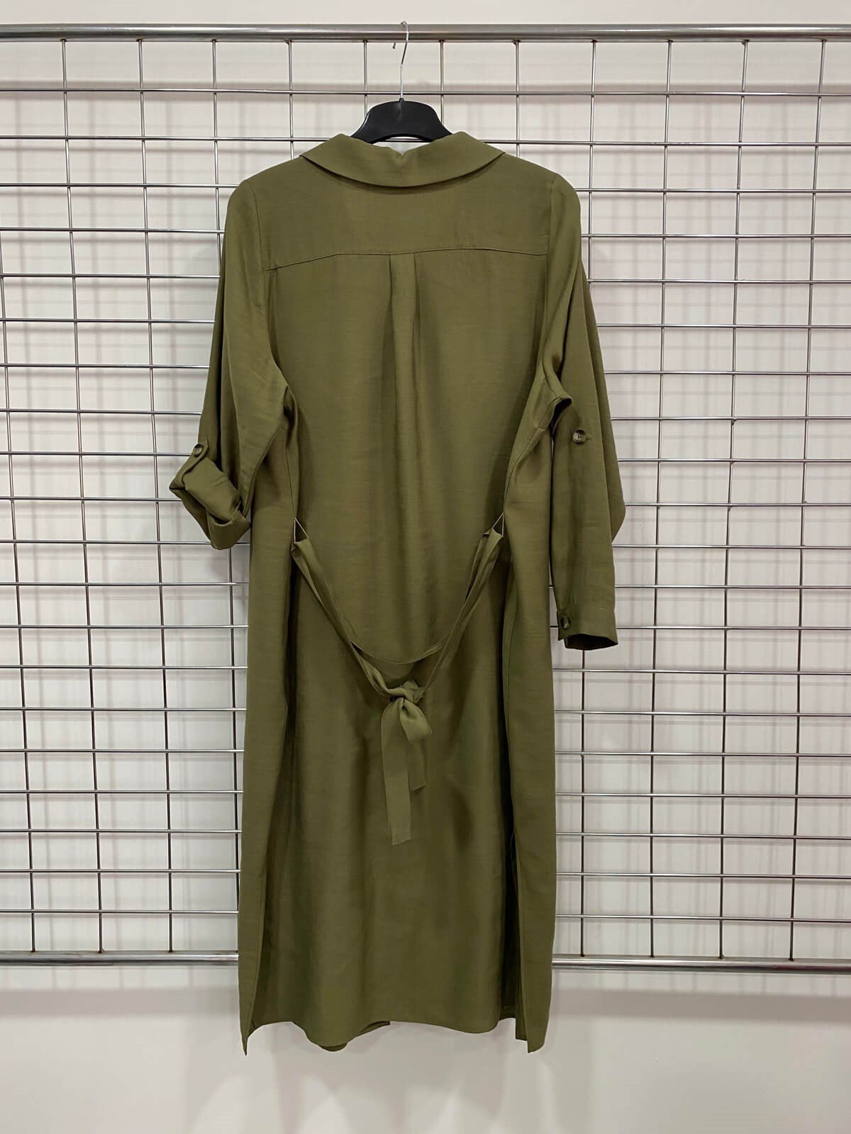 Myline-Kuşaklı Uzun Elbise-Büyük Beden Outlet-66539