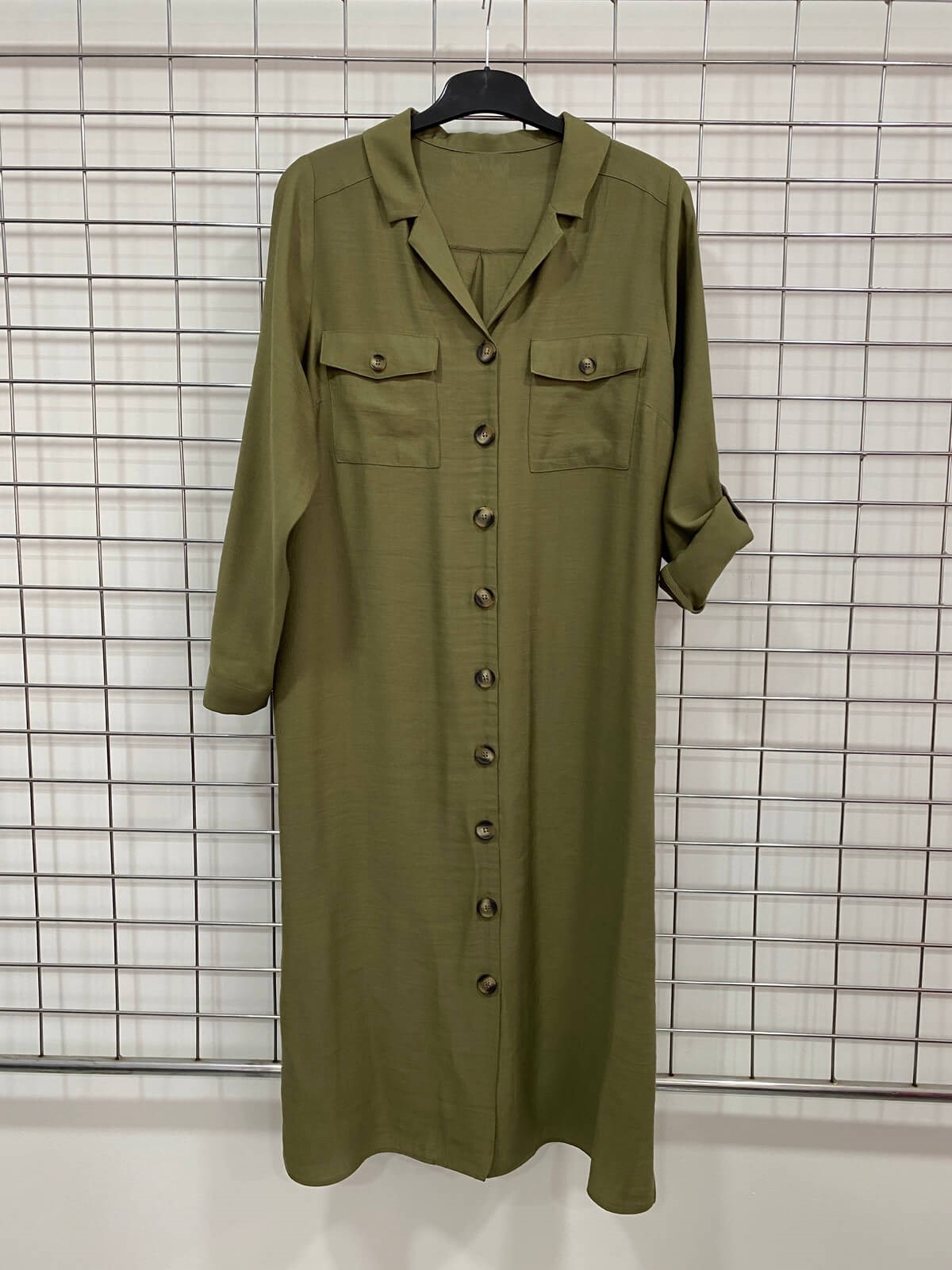 Myline-Kuşaklı Uzun Elbise-Büyük Beden Outlet-66539