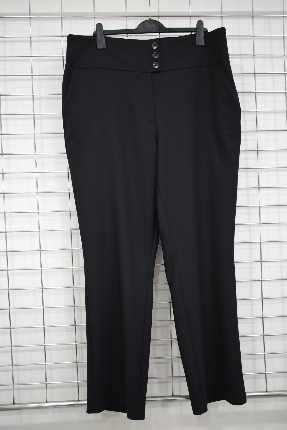 Myline-Lastik Detaylı Düğmeli Pantolon-Büyük Beden Outlet-56169