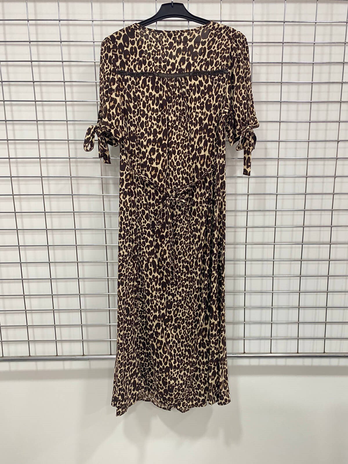 Myline-Leopar Desenli Uzun Elbise-Büyük Beden Outlet-66481