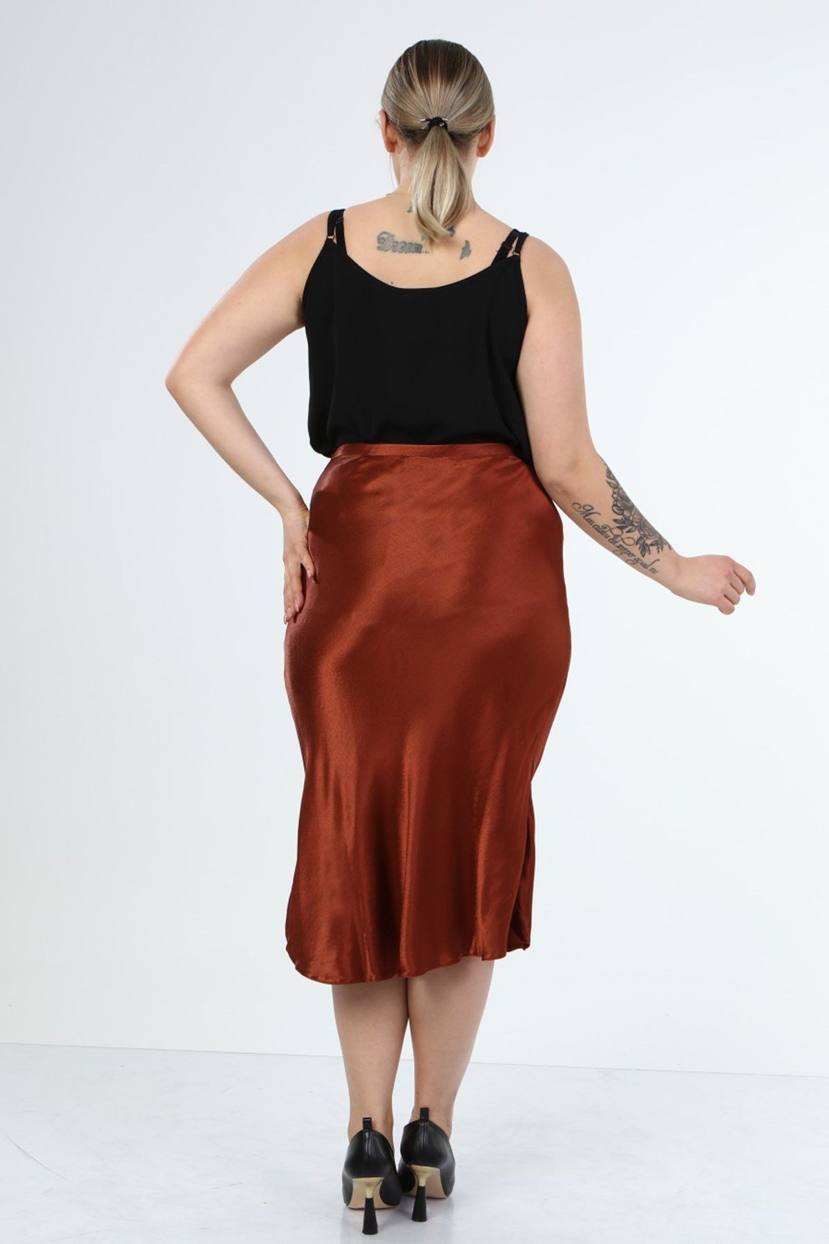 Myline-Midi Etek-Büyük Beden Etek-45808