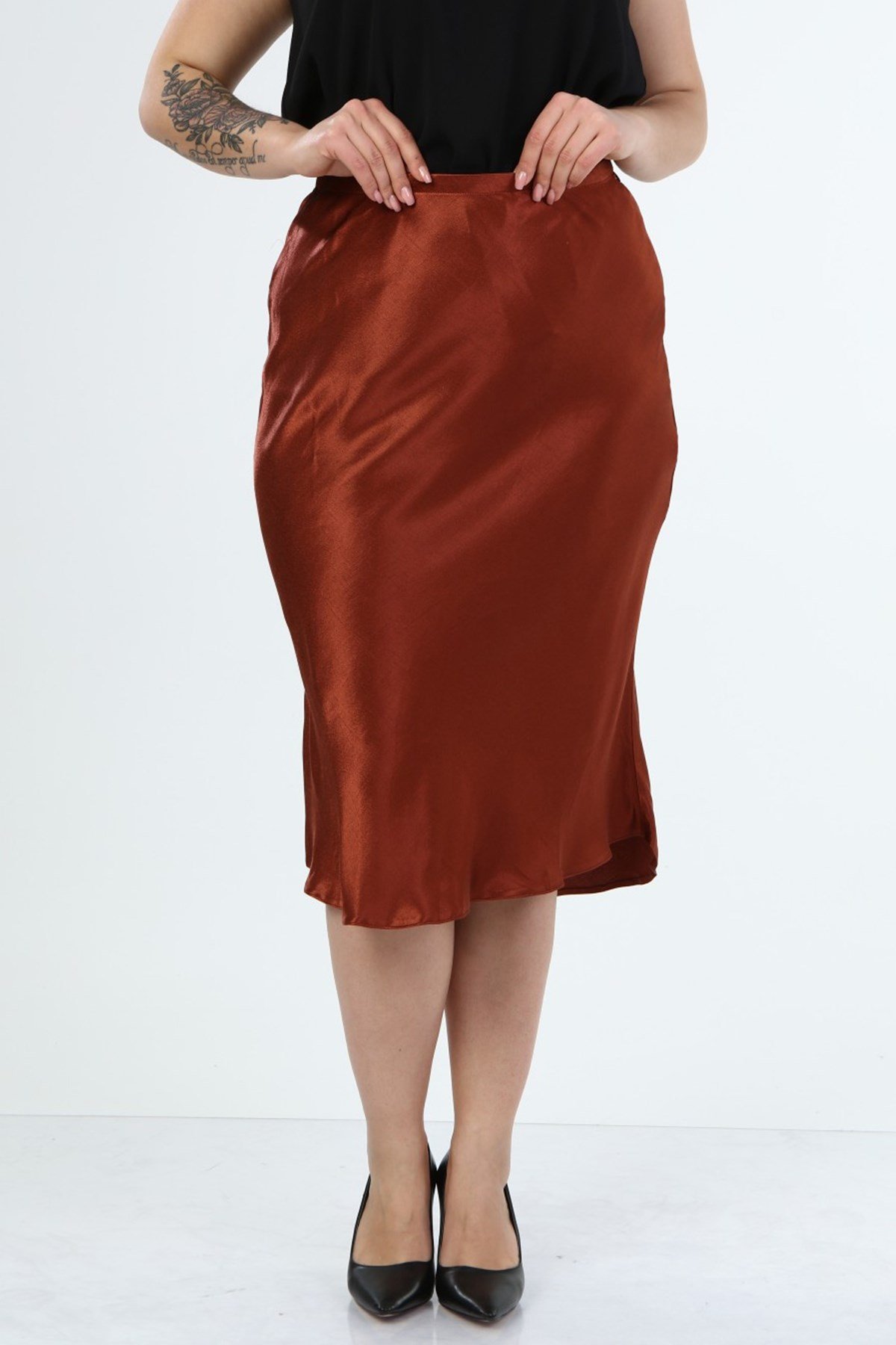 Myline-Midi Etek-Büyük Beden Etek-45808