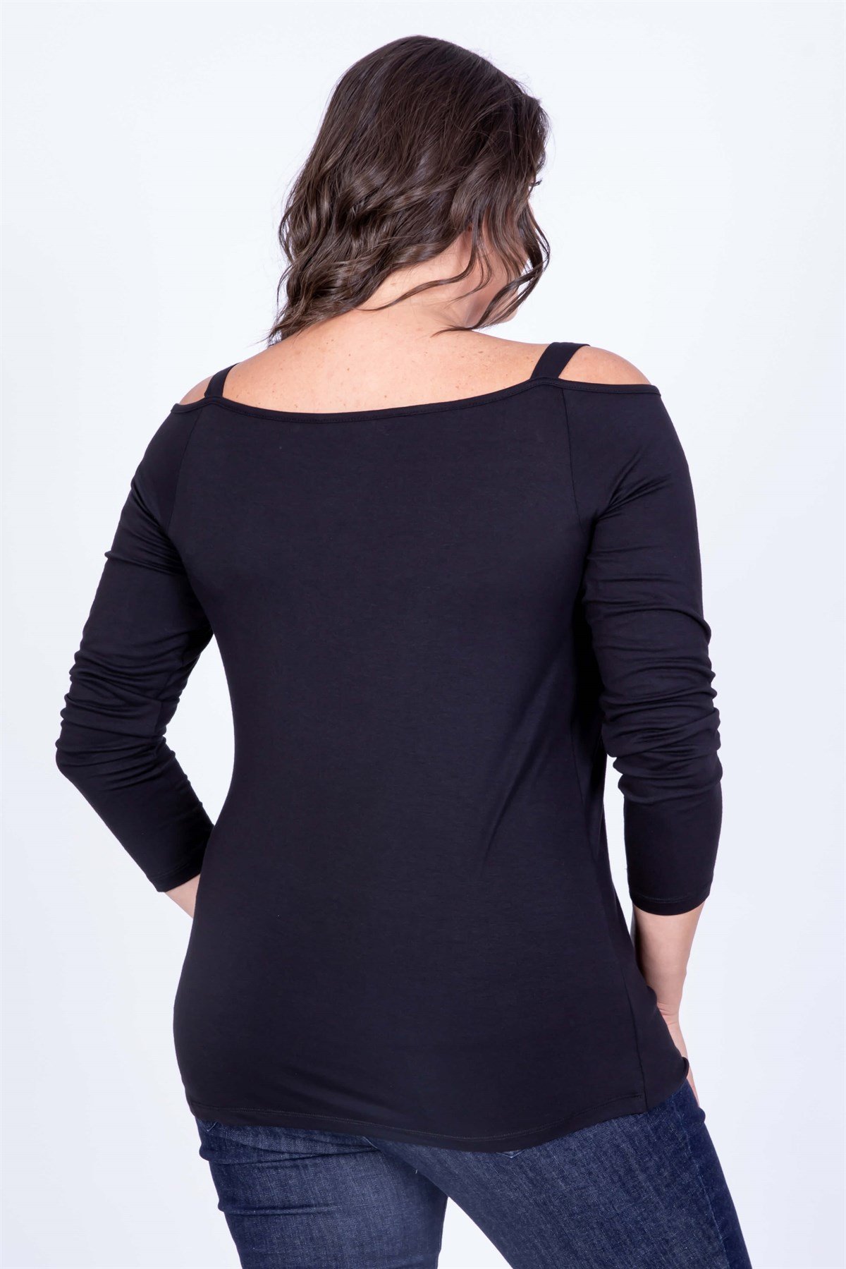 Myline-Omuz Çerçeveli Anvelop Bluz-Büyük Beden Bluz-35003