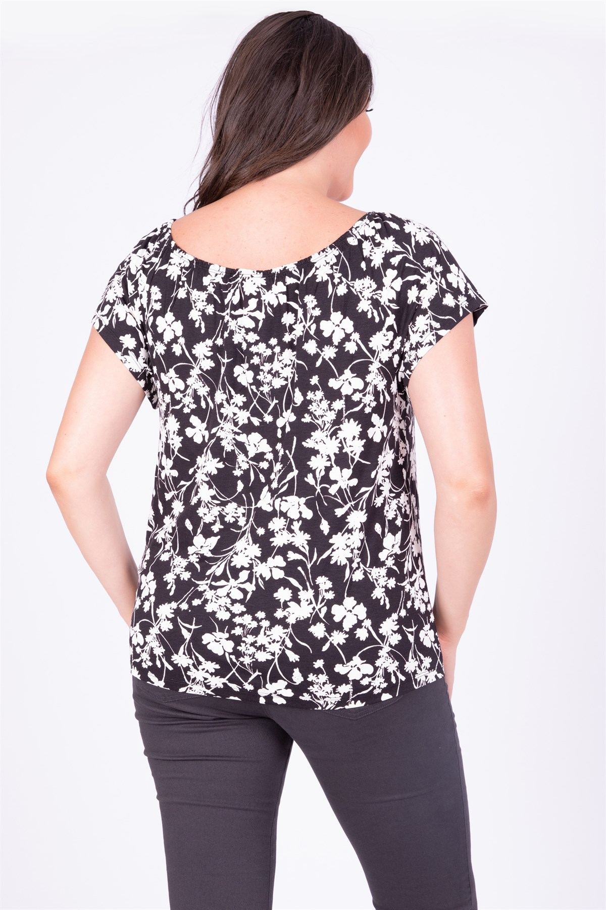 Myline-Omzu Açık T-Shirt-Büyük Beden Tişört-23856