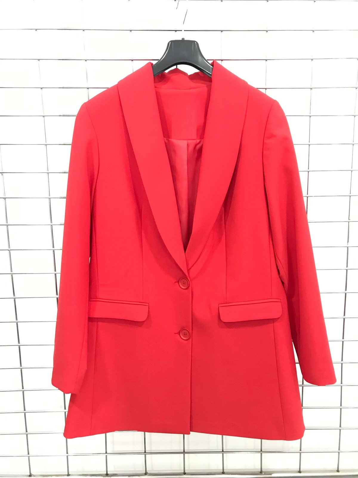 Myline-Önden Düğmeli Uzun Ceket-Büyük Beden Outlet-45583