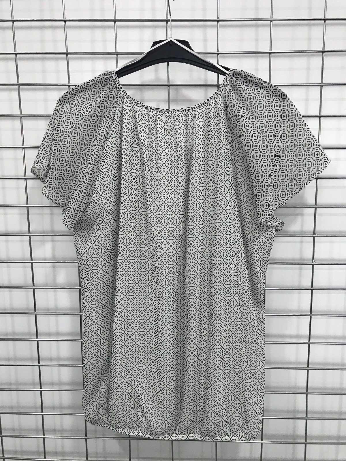 Myline-Önü Bağcıklı Astarlı Şifon Bluz-Büyük Beden Outlet-45635