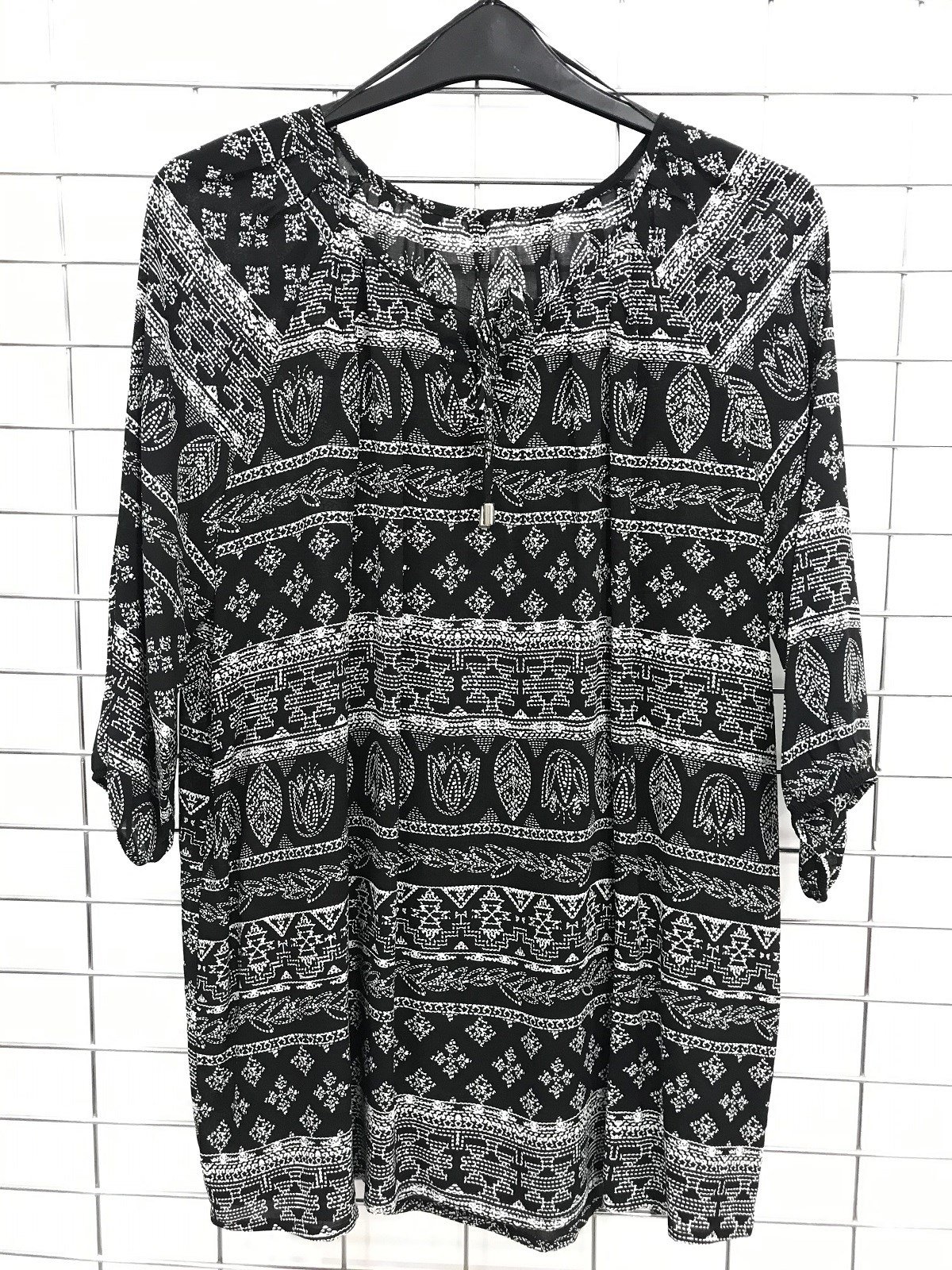 Myline-Önü Bağcıklı Bluz-Büyük Beden Outlet-45636