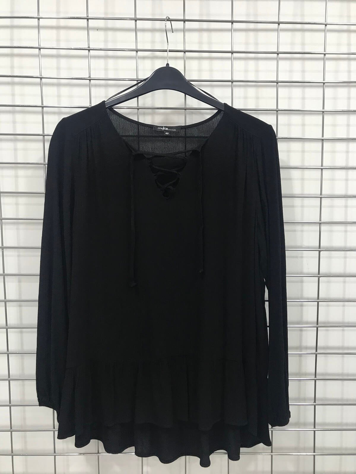 Myline-Önü Bağcıklı Bluz-Büyük Beden Bluz-45895