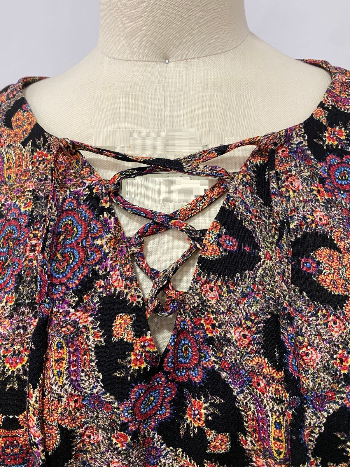 Myline-Önü Bağcıklı Bluz-Büyük Beden Outlet-66560