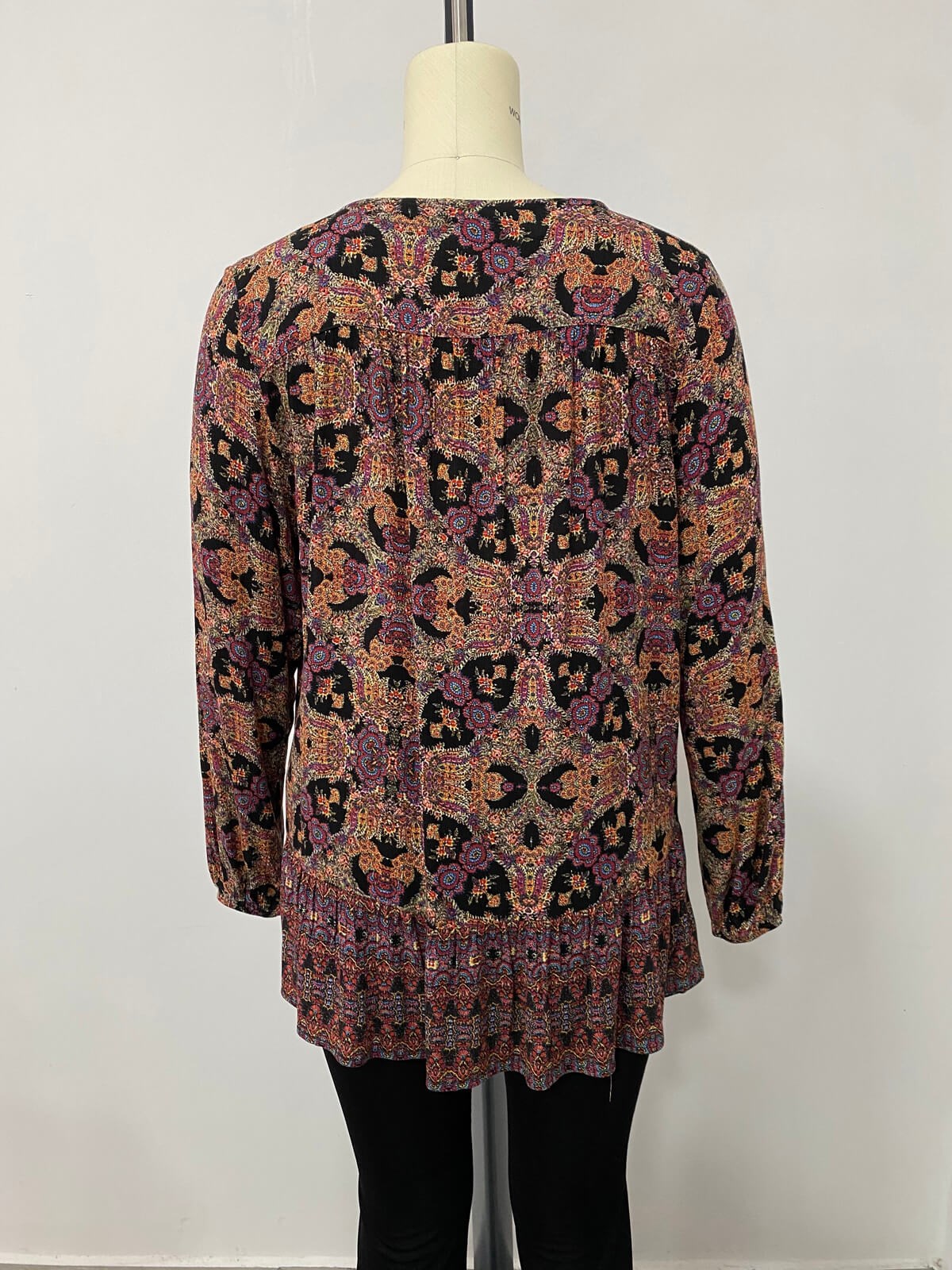 Myline-Önü Bağcıklı Bluz-Büyük Beden Outlet-66560