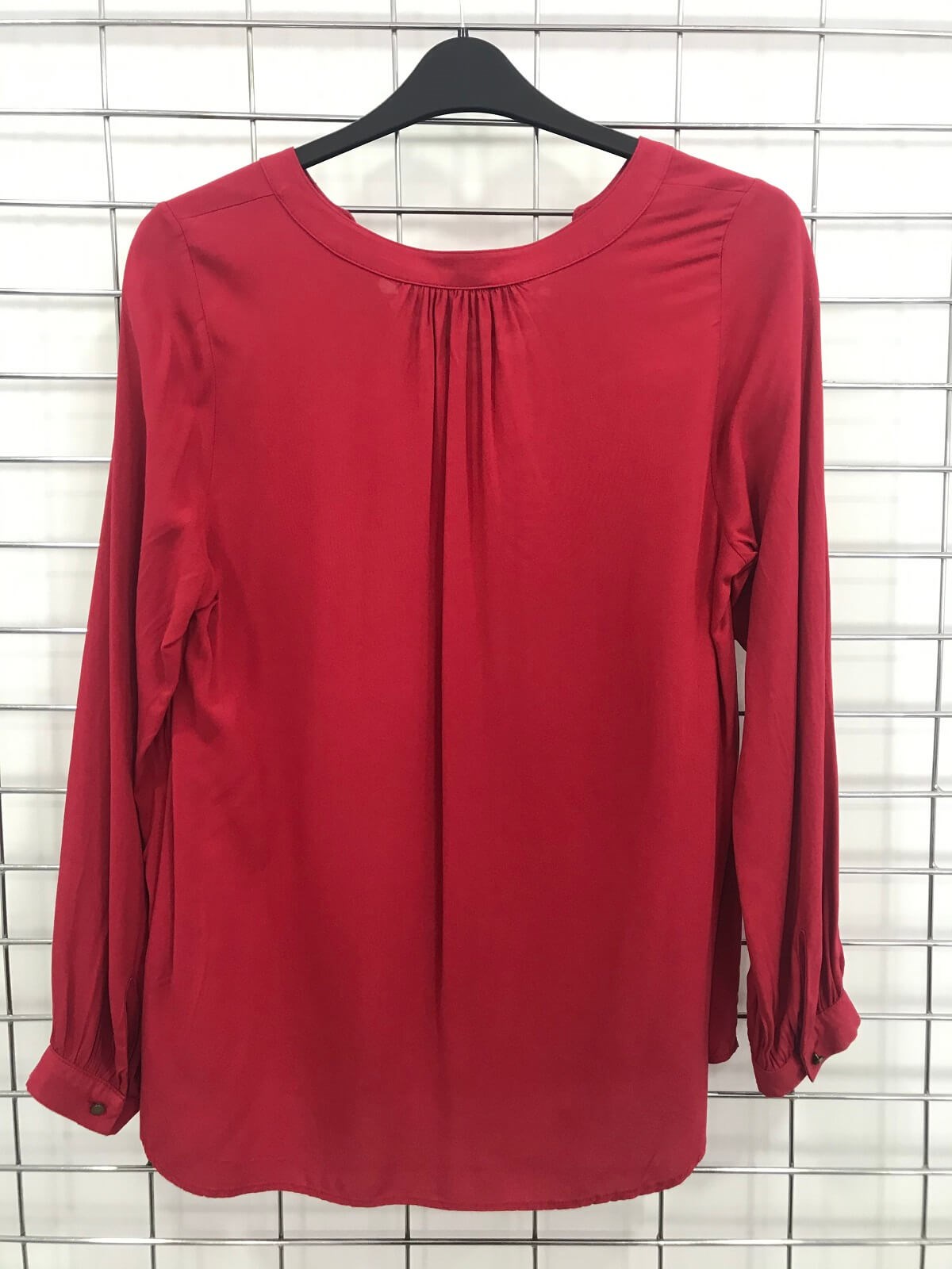 Myline-Önü Bağcıklı Uzun Kollu Bluz-Büyük Beden Outlet-45674