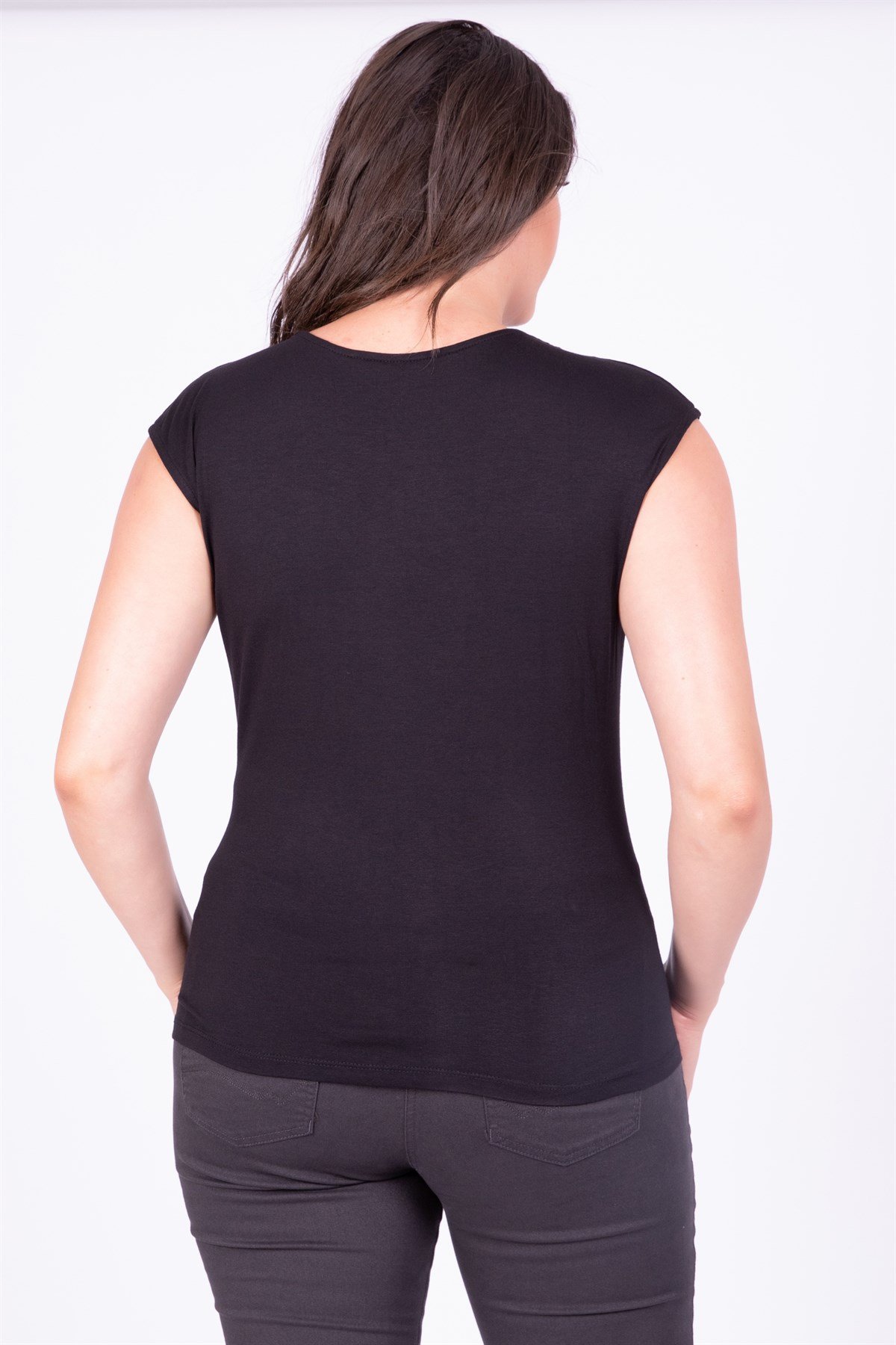 Myline-Önü Bağlama Detaylı Bluz-Büyük Beden Bluz-23835