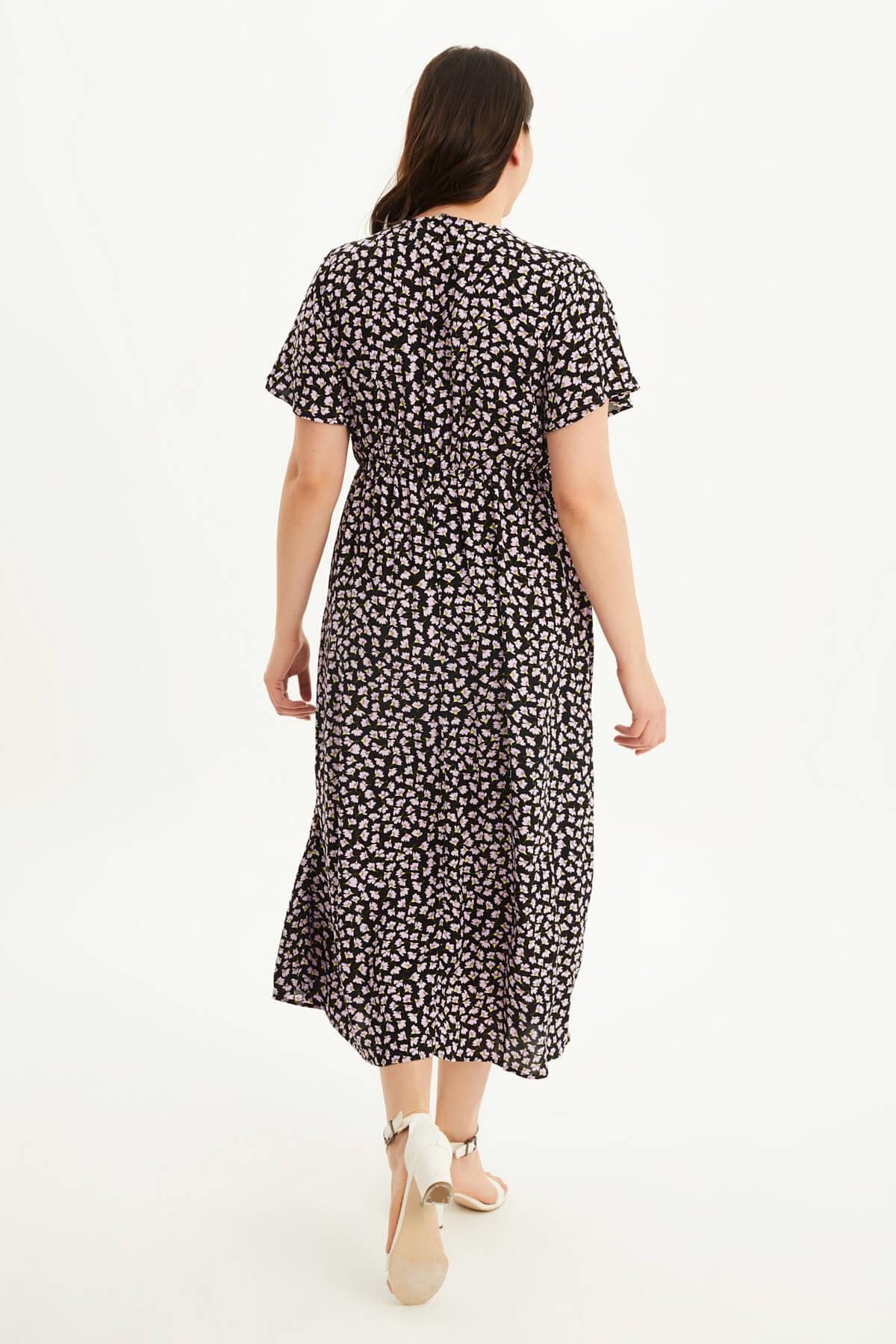 Myline-Önü Bağlamalı Elbise-Büyük Beden Günlük Elbiseler-87978