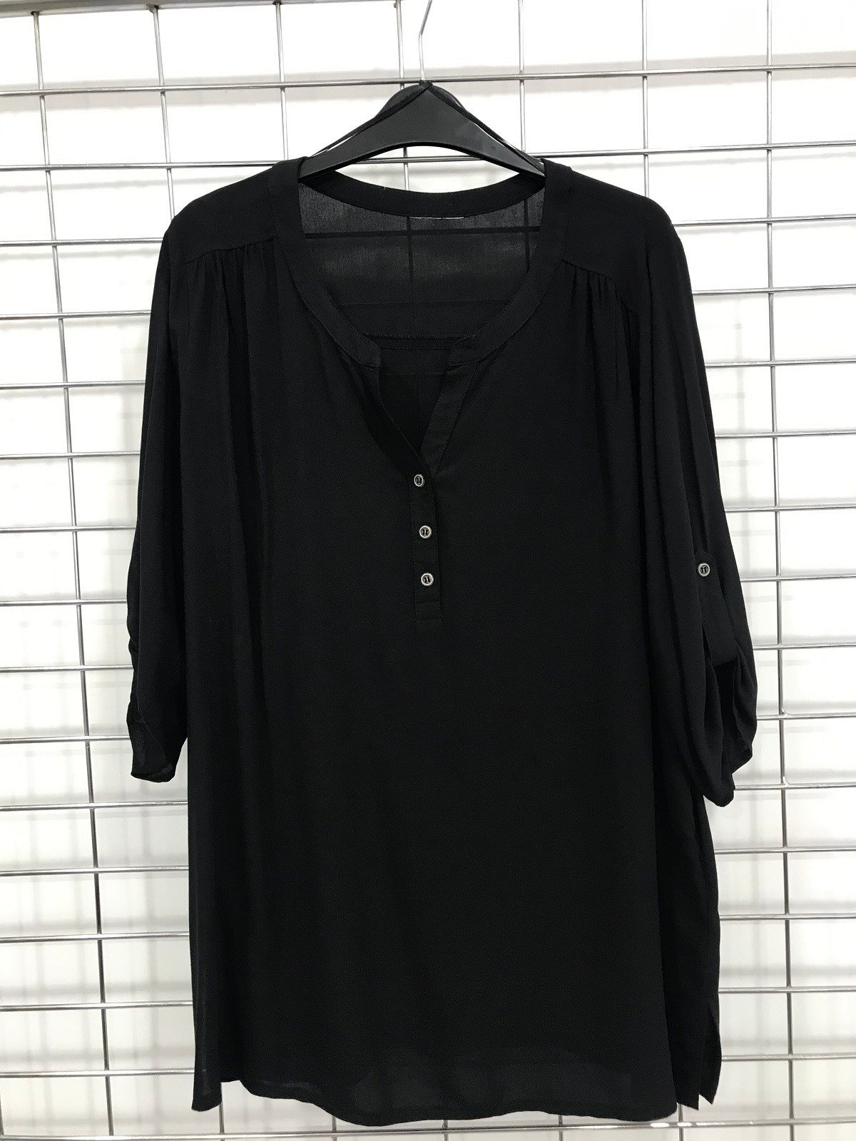 Myline-Önü Düğme Detaylı Bluz-Büyük Beden Outlet-45638