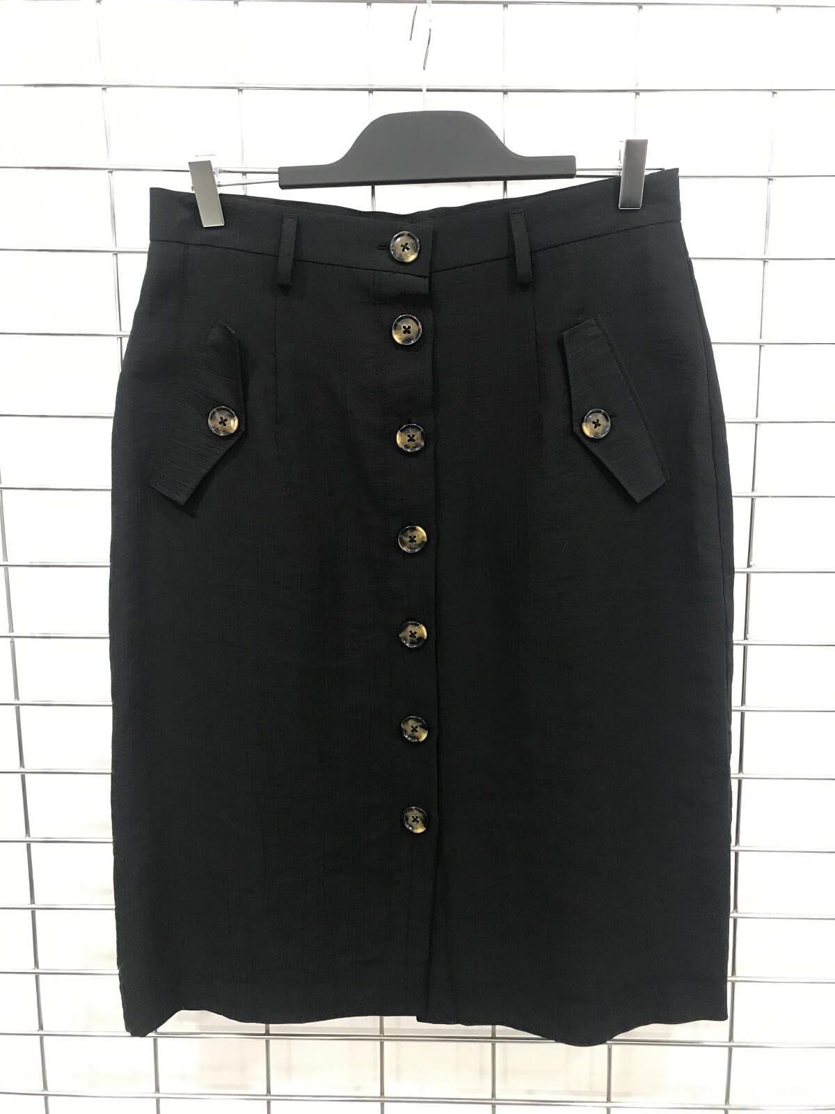 MYLINE-Önü Düğmeli Kemerli Etek-Mikrodan Gelenler-45626