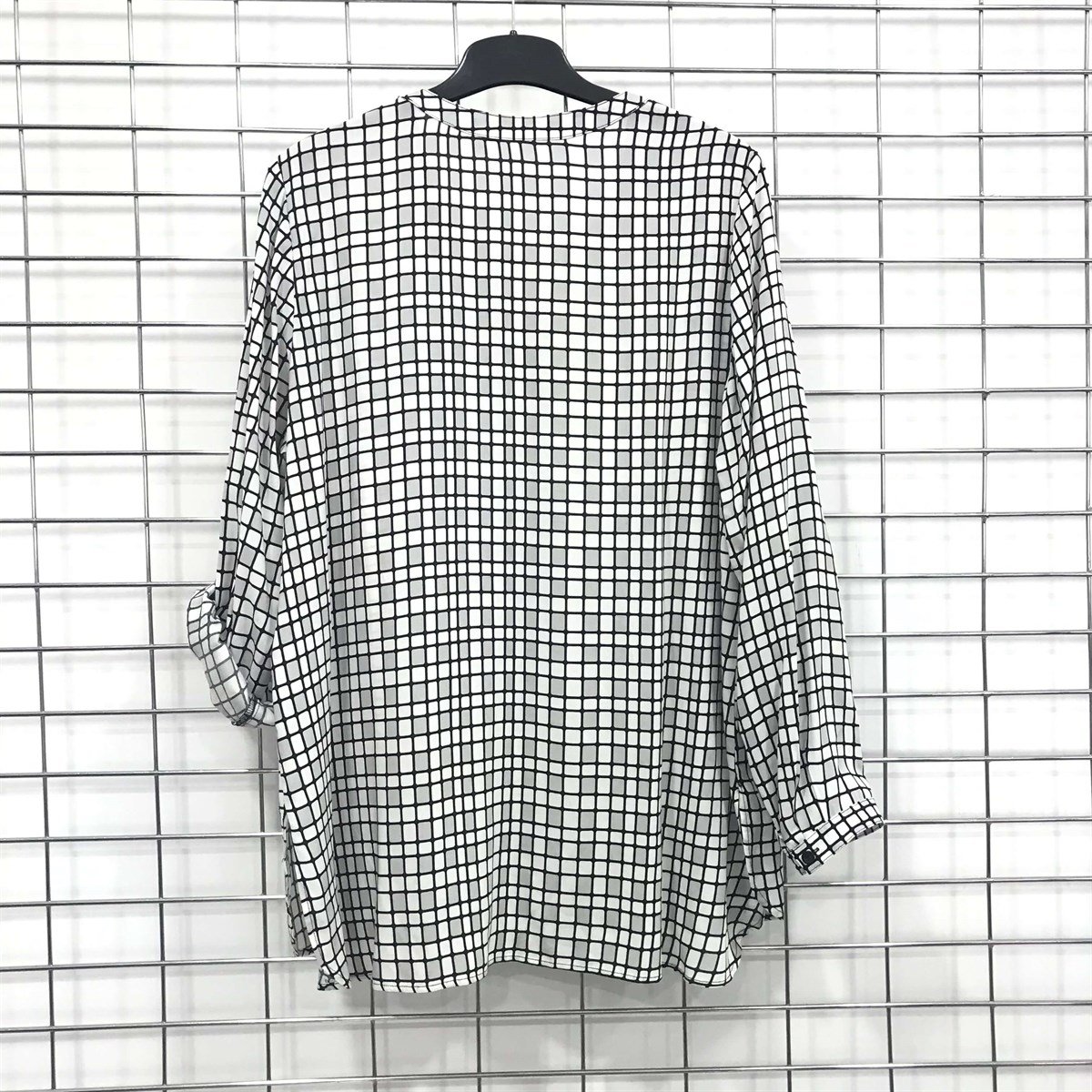 Myline-Önü Düğmeli Uzun Kollu Gömlek-Büyük Beden Outlet-45625