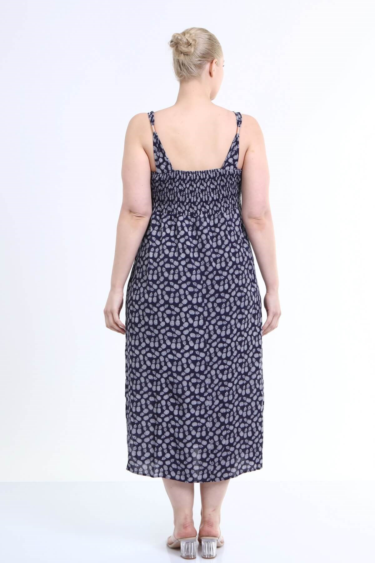 Myline-Önü Düğüm Detaylı Askılı Elbise-Büyük Beden Günlük Elbiseler-45681