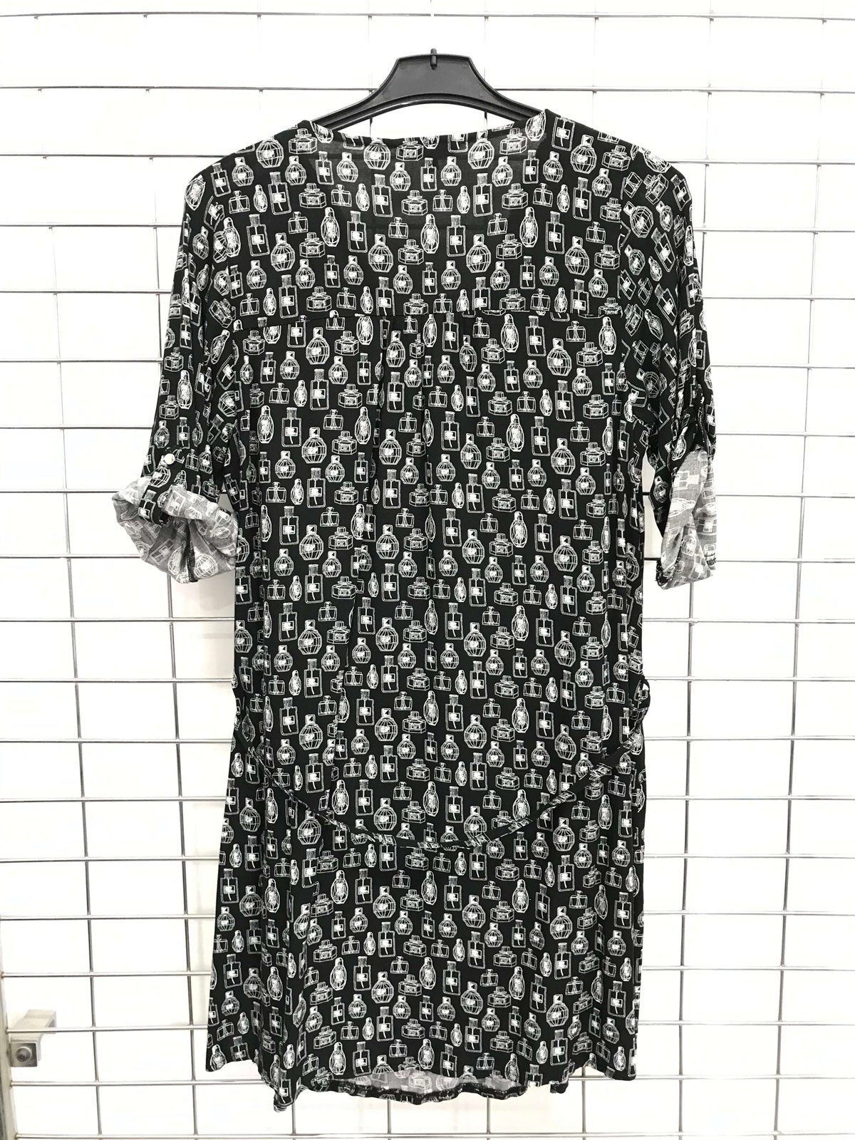 Myline-Önü Fermuar Detaylı 3/4 Kol Tunik-Büyük Beden Outlet-45608