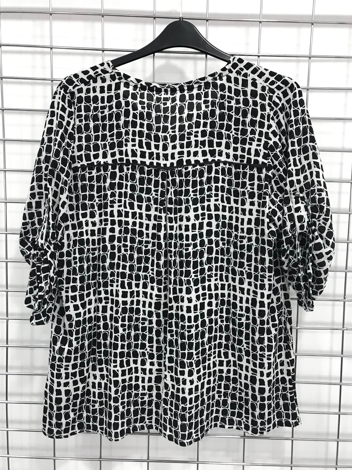 Myline-Önü Fermuar Detaylı Bluz-Büyük Beden Outlet-45663