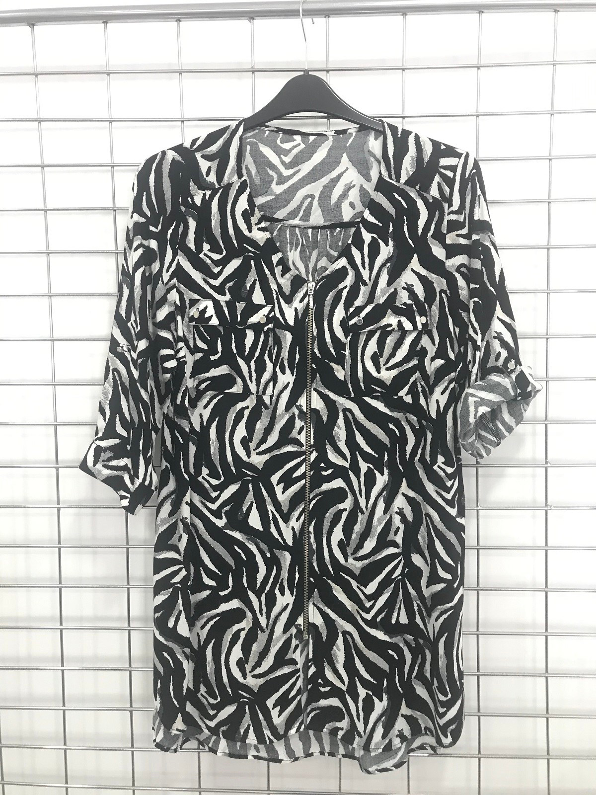 Myline-Önü Fermuar Detaylı Tunik-Büyük Beden Outlet-45653