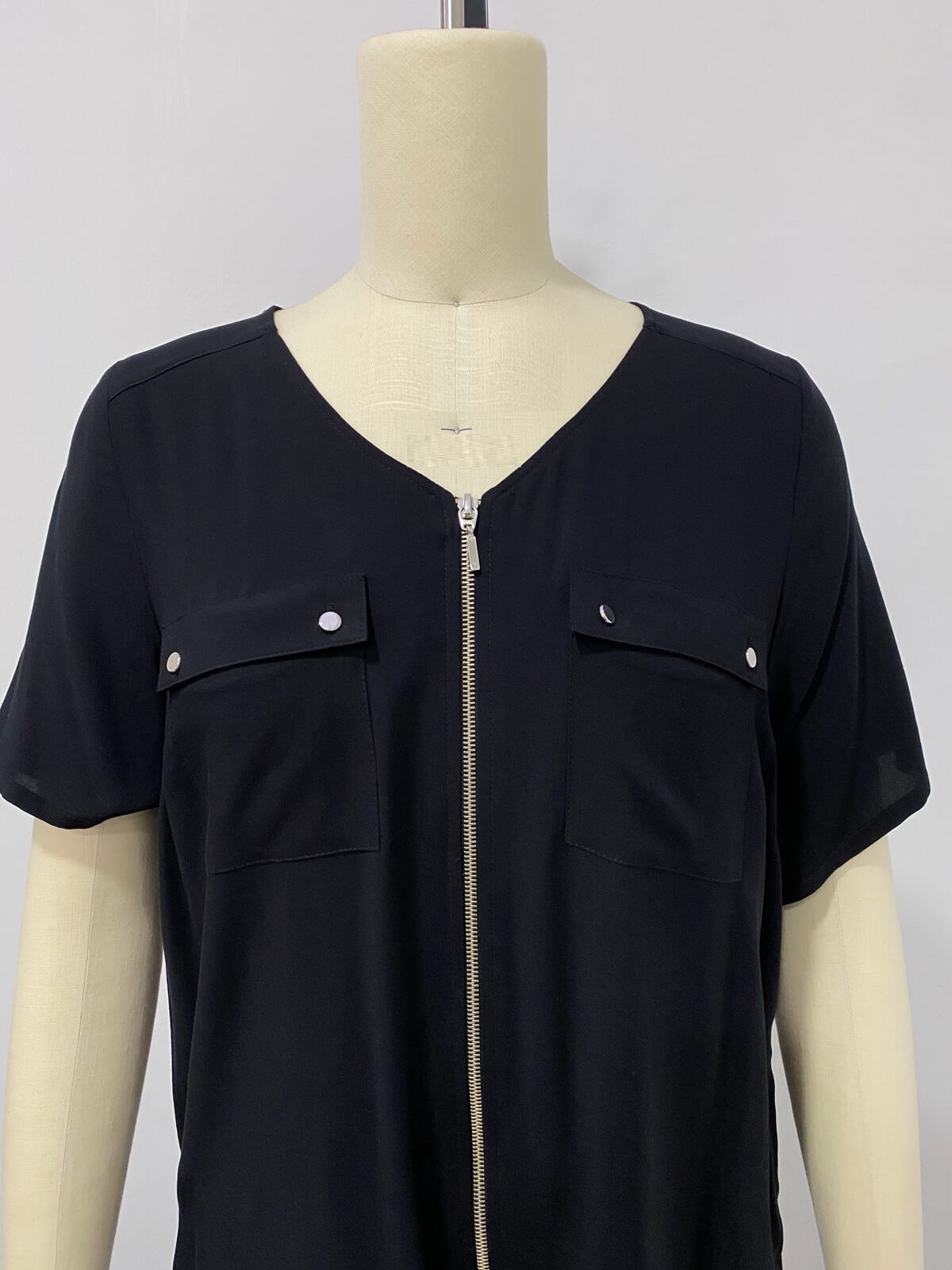 Myline-Önü Fermuar Detaylı Tunik-Büyük Beden Outlet-66492