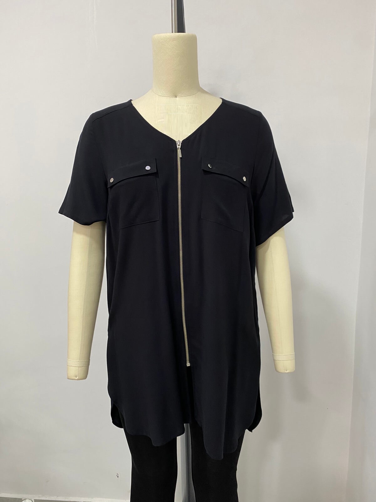 Myline-Önü Fermuar Detaylı Tunik-Büyük Beden Outlet-66492