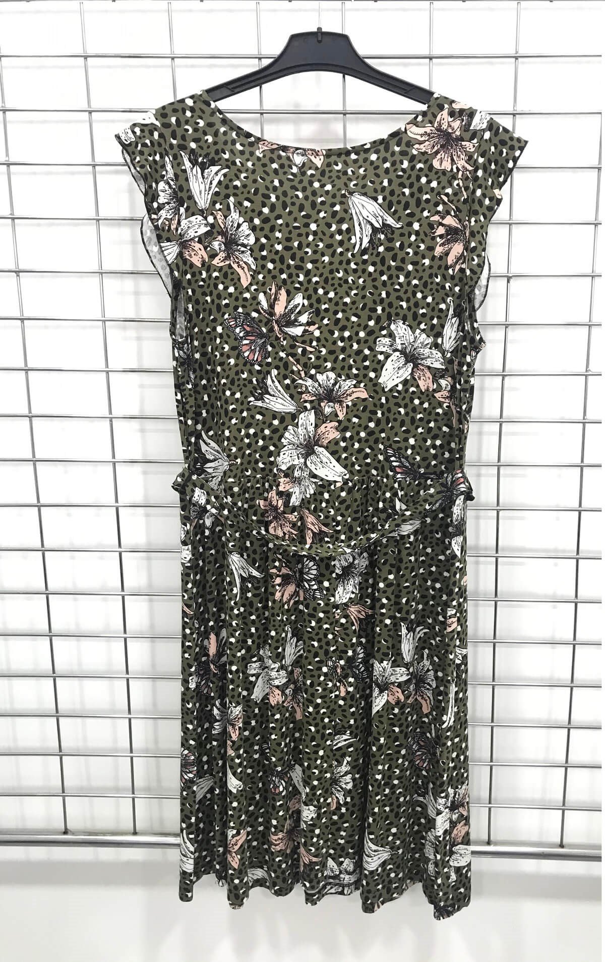 Myline-Önü Kurvaze Beli Lastikli Elbise-Büyük Beden Outlet-45631