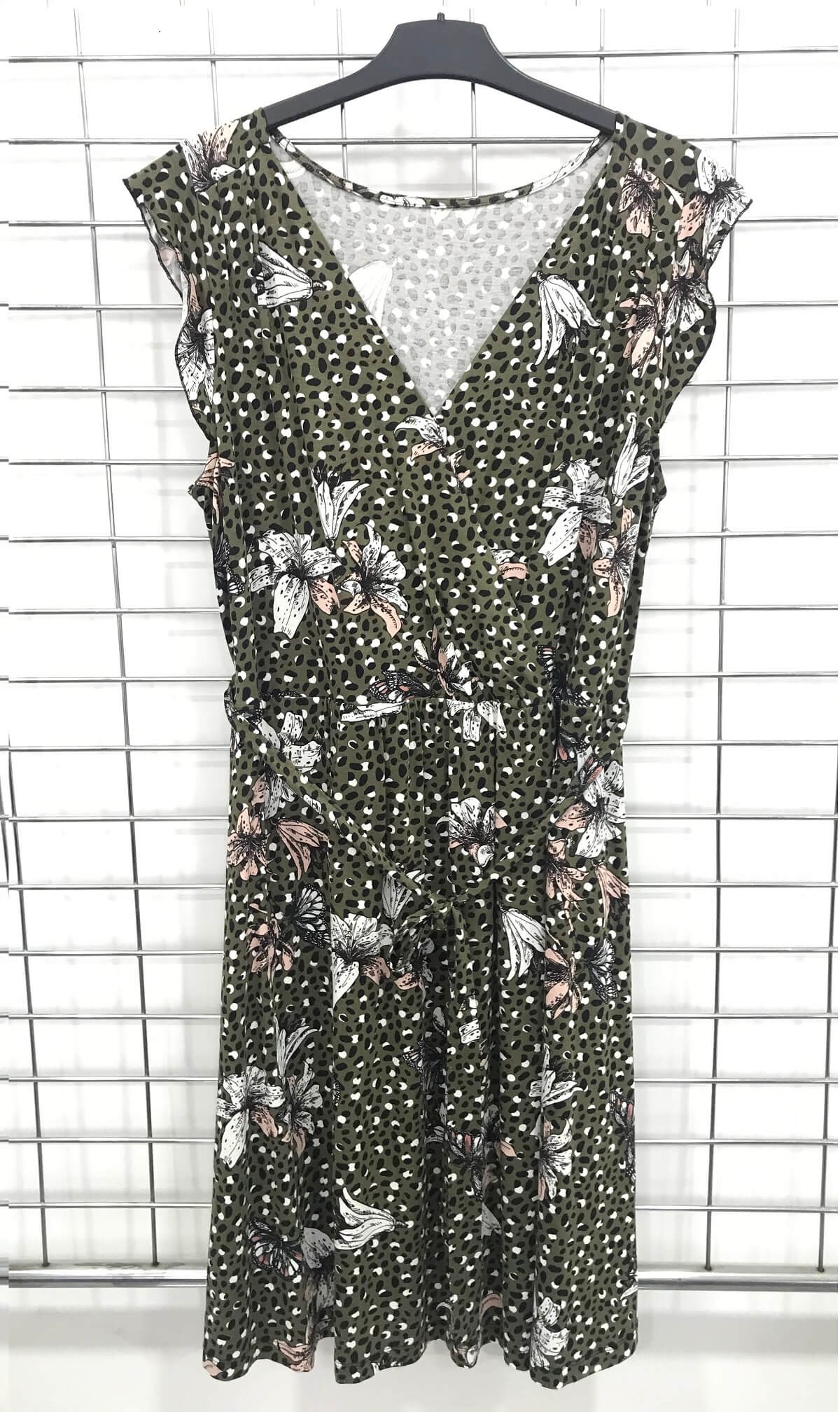 Myline-Önü Kurvaze Beli Lastikli Elbise-Büyük Beden Outlet-45631