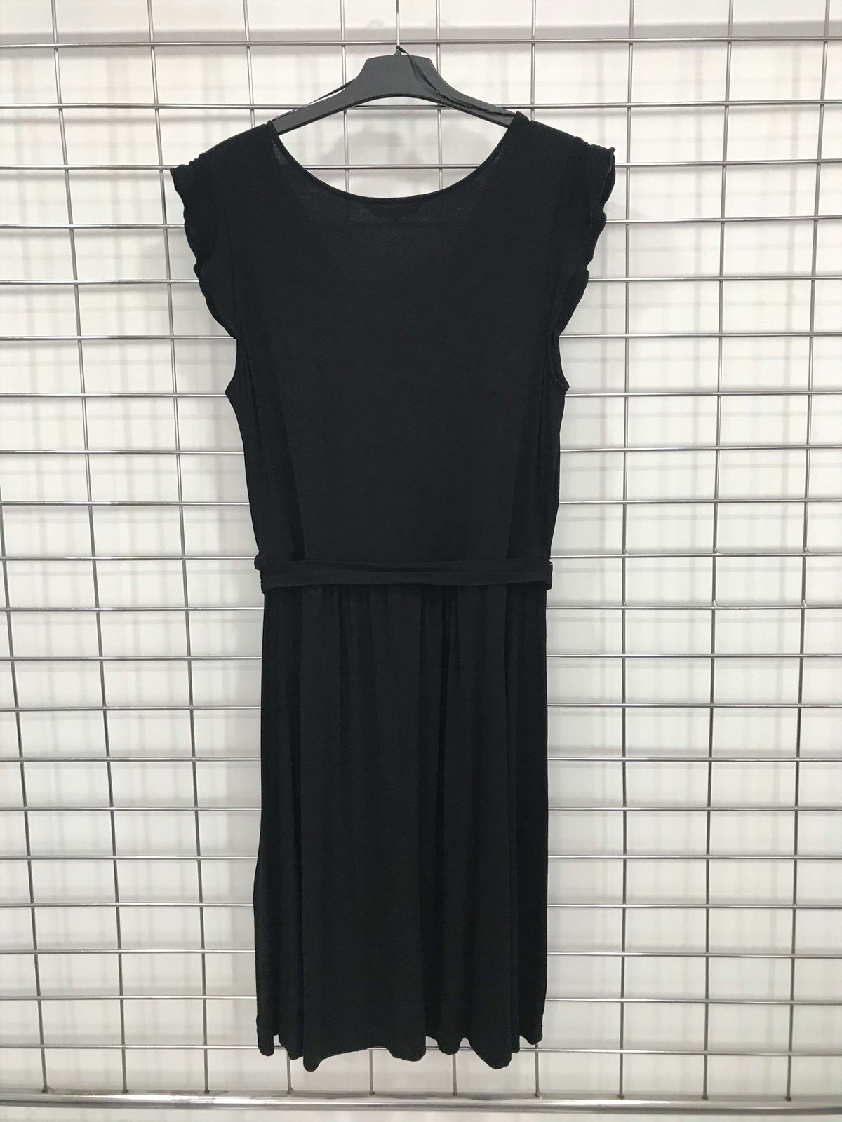 Myline-Önü Kurvaze Beli Lastikli Penye Elbise-Büyük Beden Outlet-45618