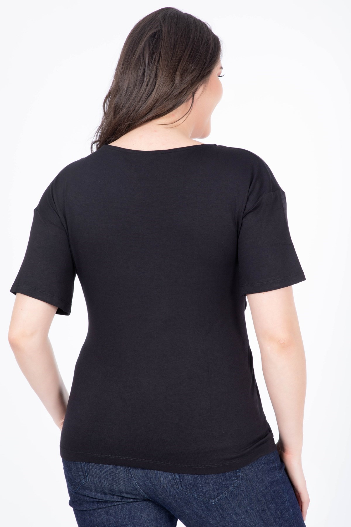 Myline-Önü Kuşaklı Bluz-Büyük Beden Bluz-23739