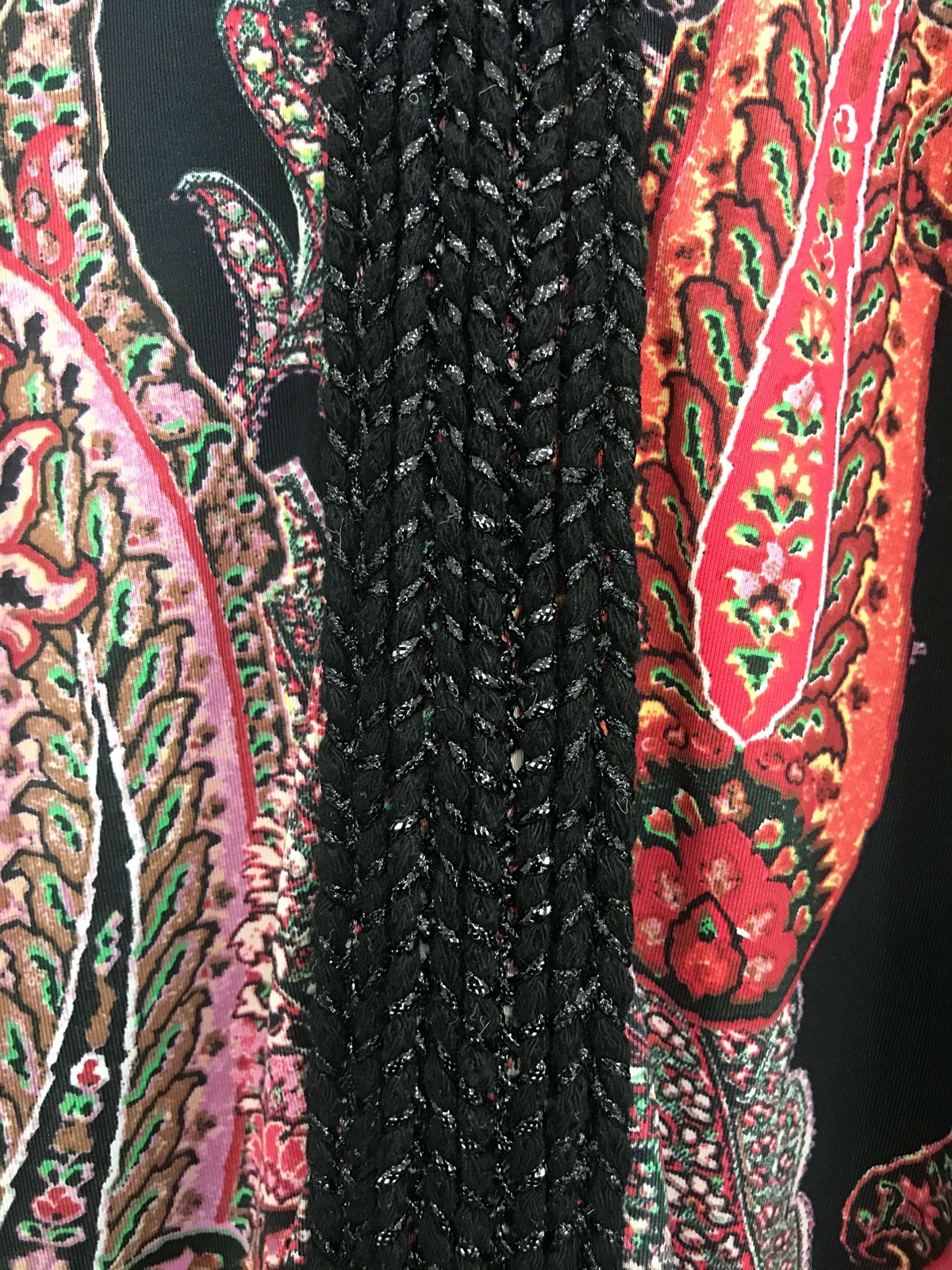 Myline-Önü Sim Detaylı V Yakalı Kolları Pencereli Elbise-Büyük Beden Outlet-45604