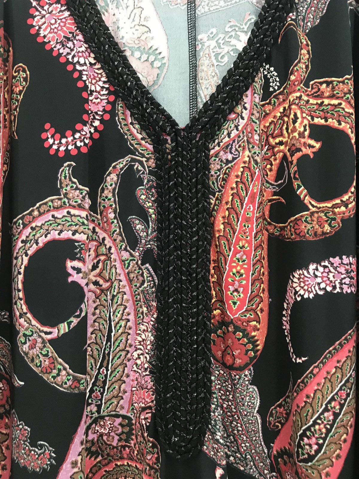 Myline-Önü Sim Detaylı V Yakalı Kolları Pencereli Elbise-Büyük Beden Outlet-45604