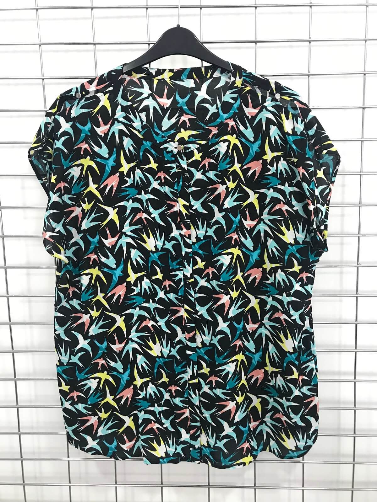 Myline-Önü Ve Kolları Düğme Detaylı Bluz-Büyük Beden Outlet-45670