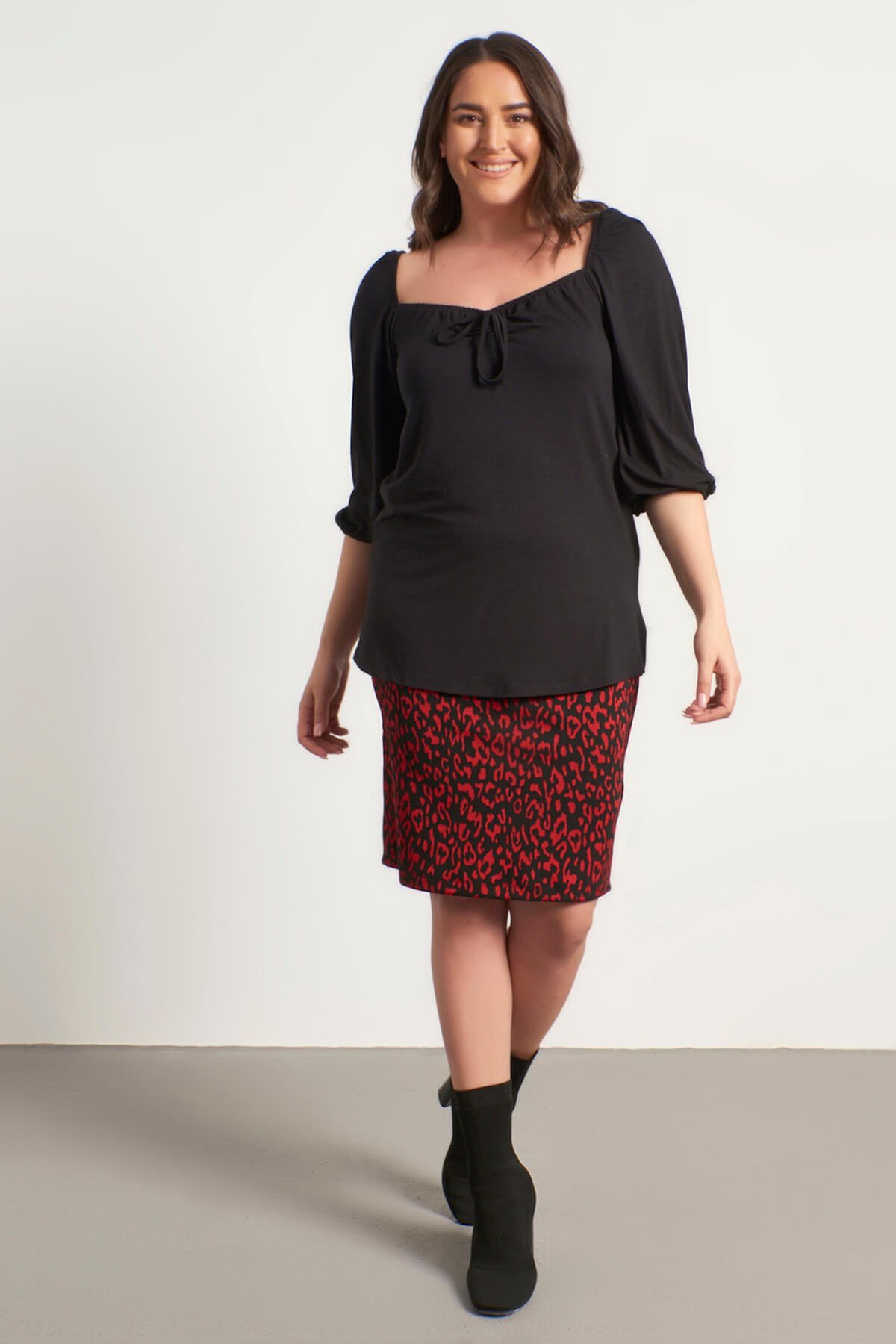 Myline-Örme Kalem Etek-Büyük Beden Etek-56119