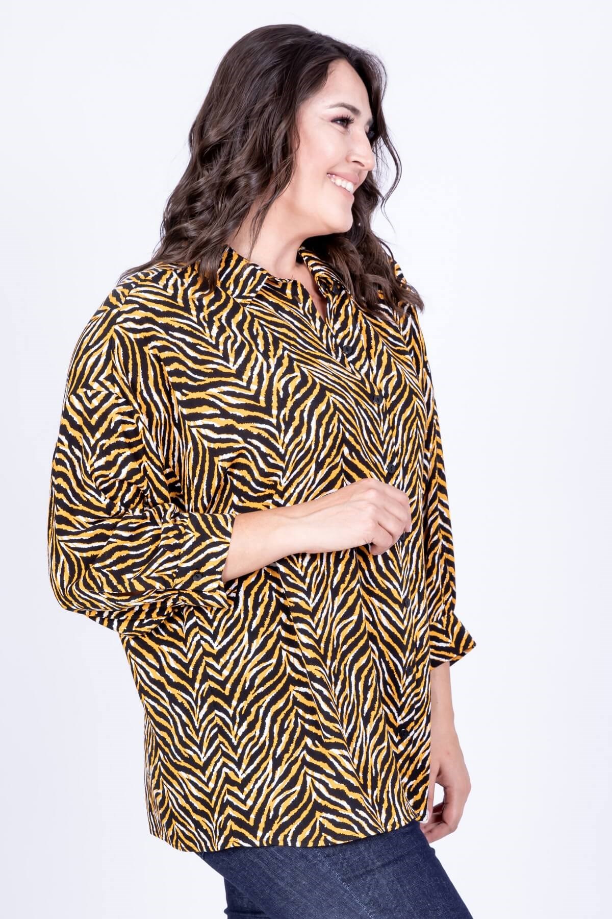 Myline-Oversize Gömlek-Büyük Beden Gömlek-35155