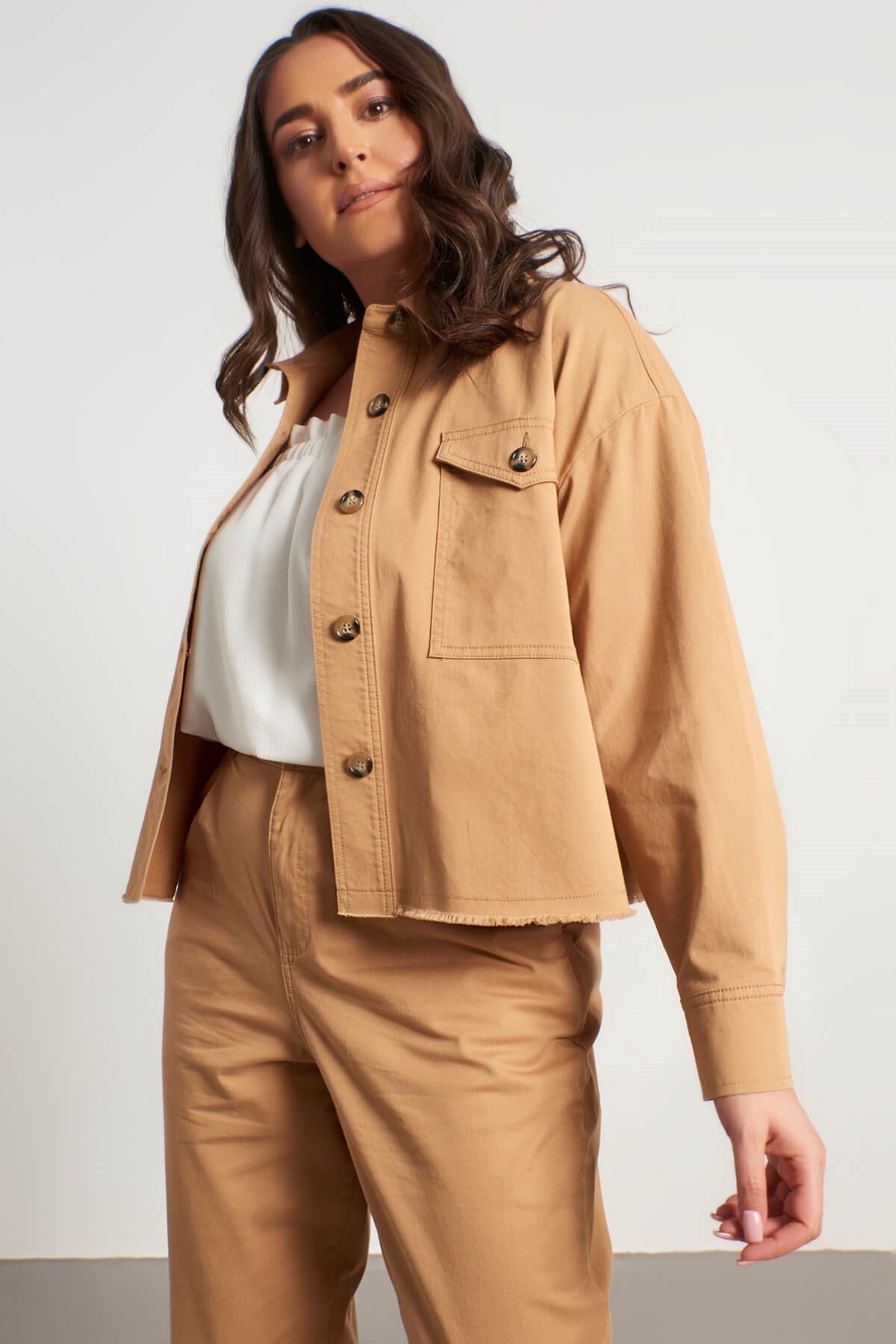 Myline-Oversize İnce Ceket-Büyük Beden Ceket-56307