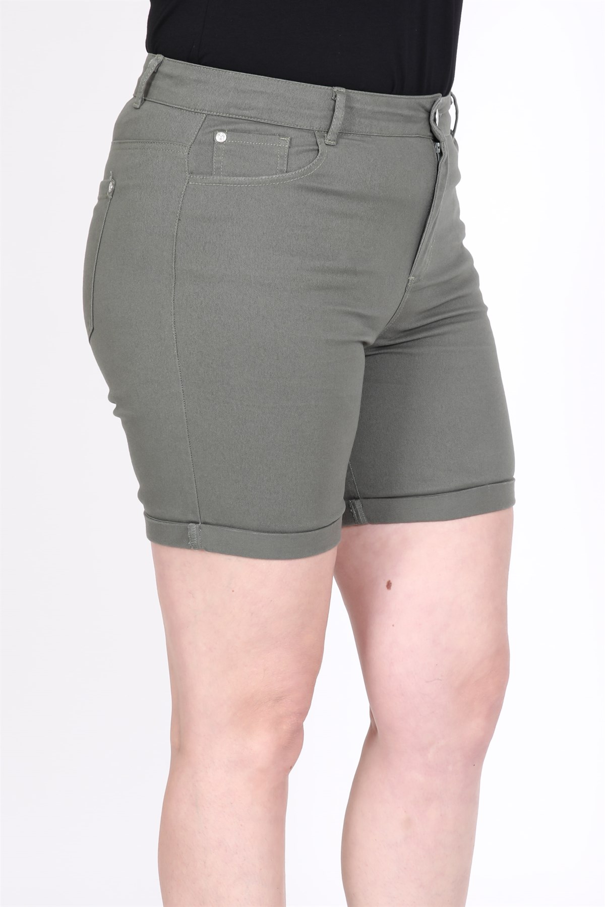 Myline-Paçası Katlı Şort-Büyük Beden Şort-45431