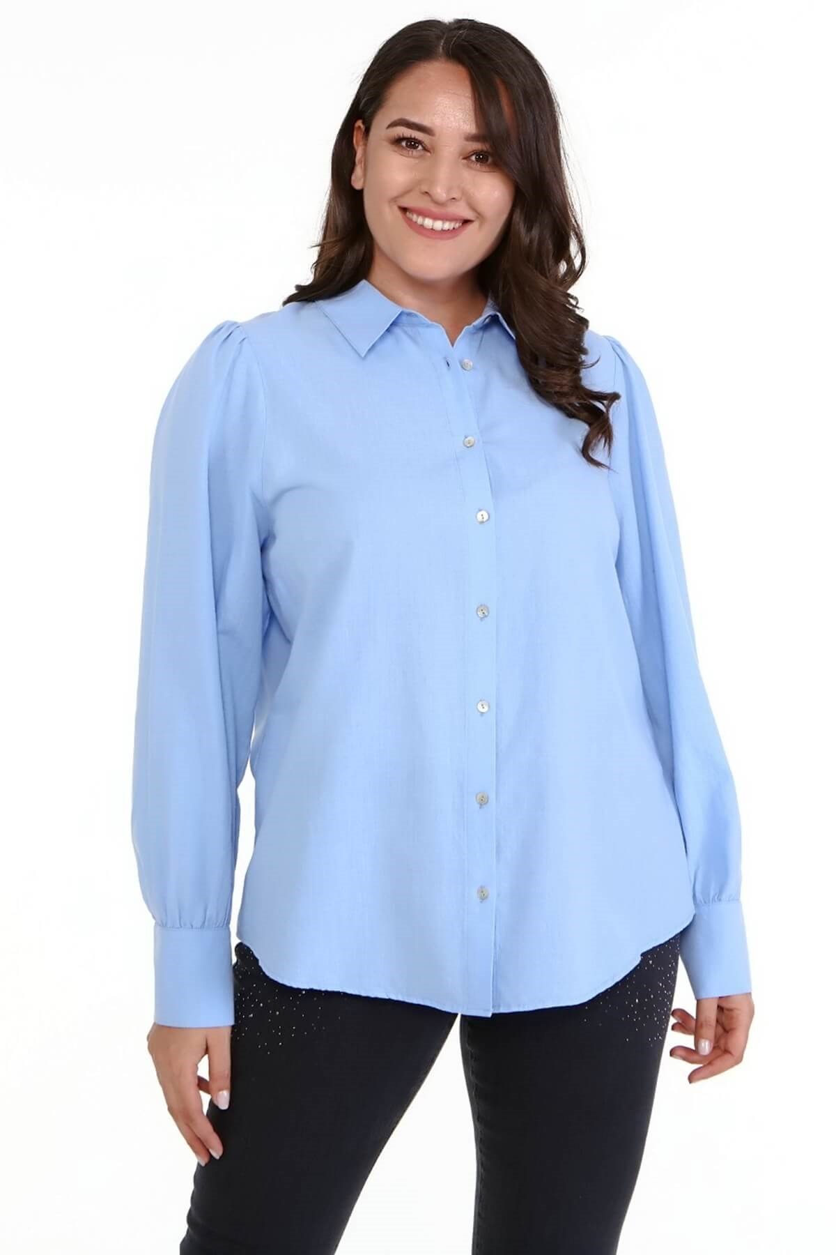 Pamuklu Büzgü Detaylı Gömlek 