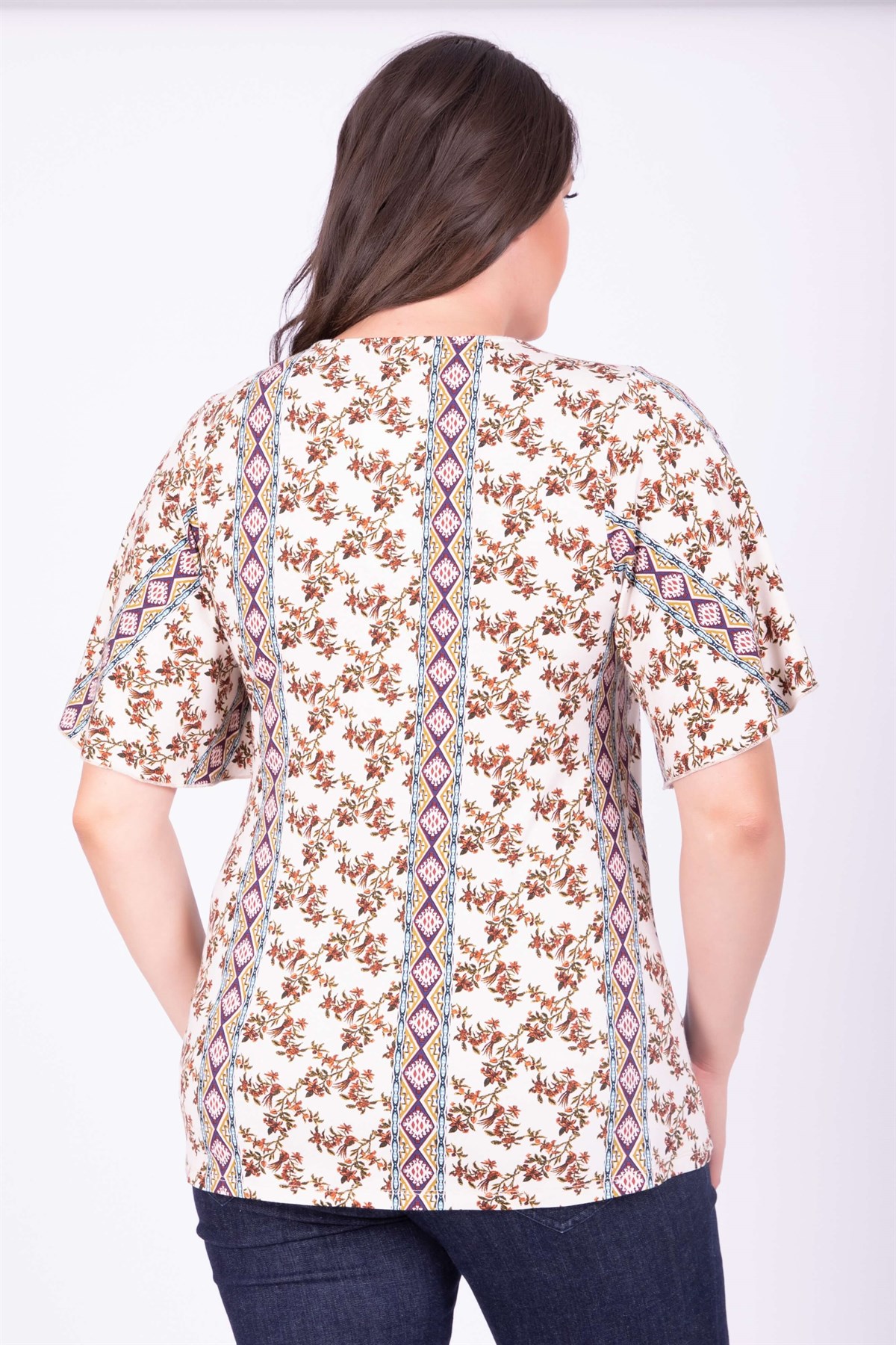 Myline-Pelerin Kollu Bluz-Büyük Beden Bluz-34731