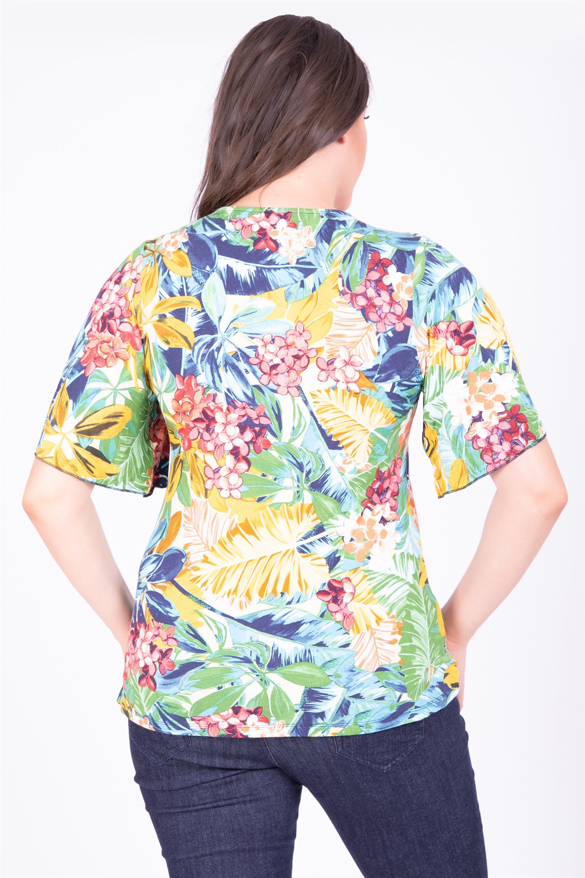 Myline-Pelerin Kollu Bluz-Büyük Beden Bluz-34732