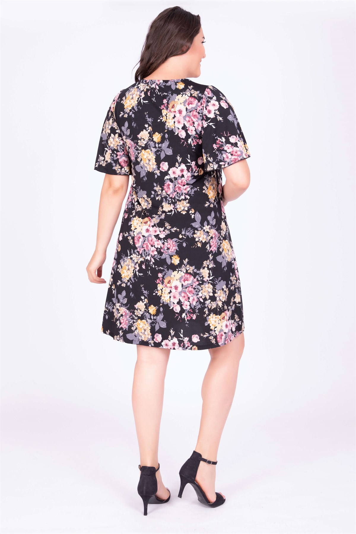 Myline-Pelerin Kollu Elbise-Elbise-34733
